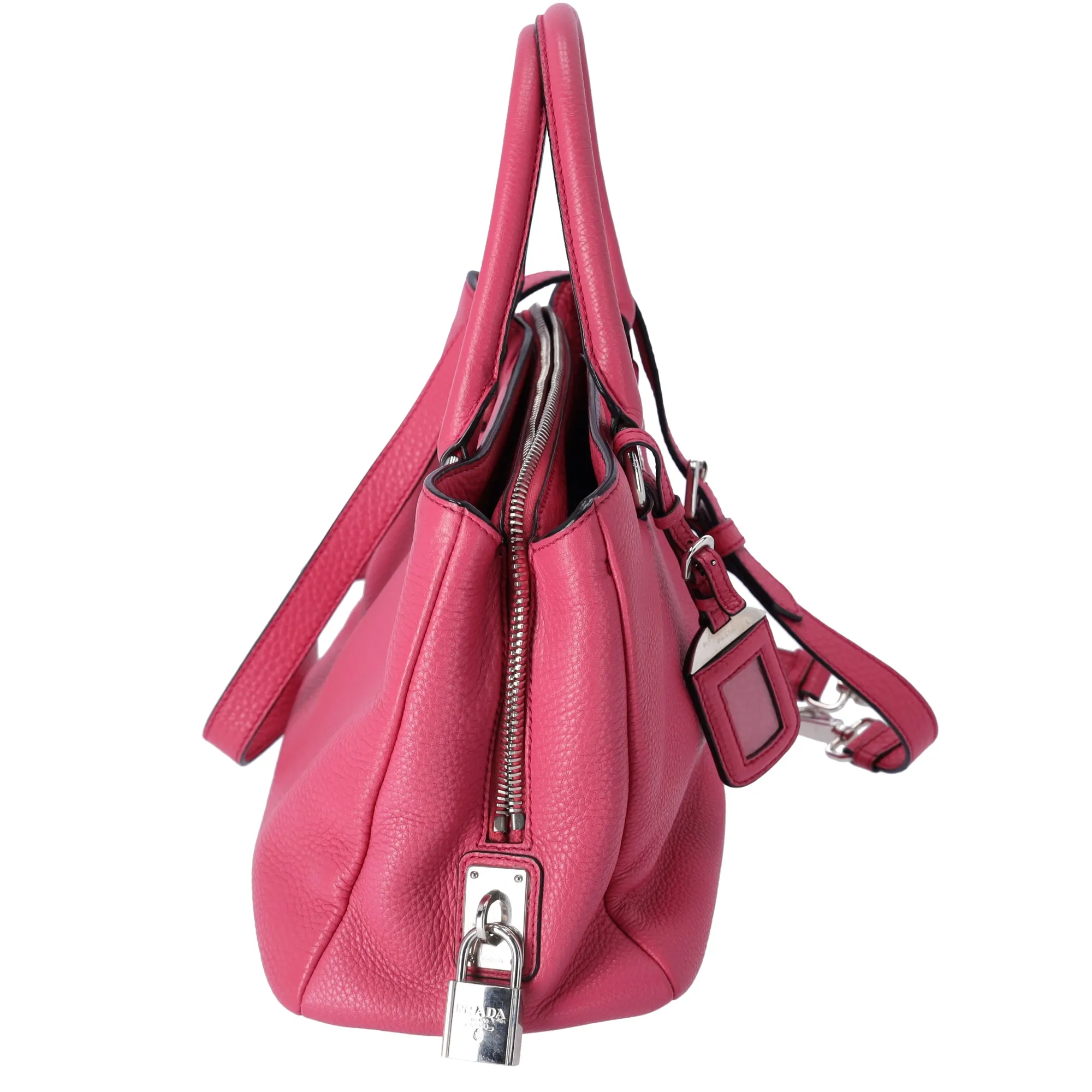 PRADA Triangle Logo Triple Compartment Satchel Handbag BN2853 Pink Leather sold by Gaby's Bags product image thumbnail 2