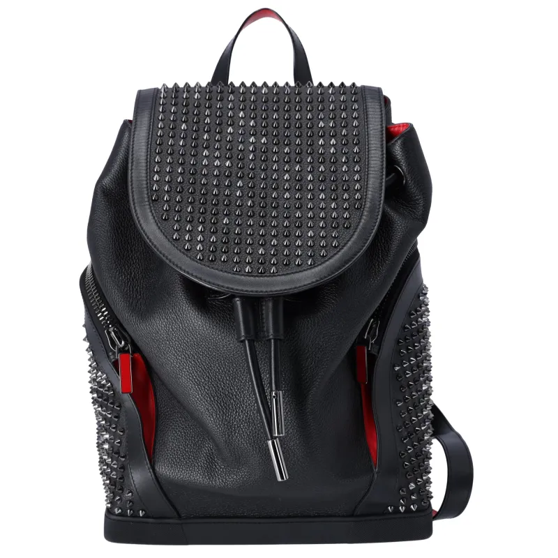 Christian Louboutin Explorafunk Studded Backpack 3175044 Black Red sold by Gaby's Bags