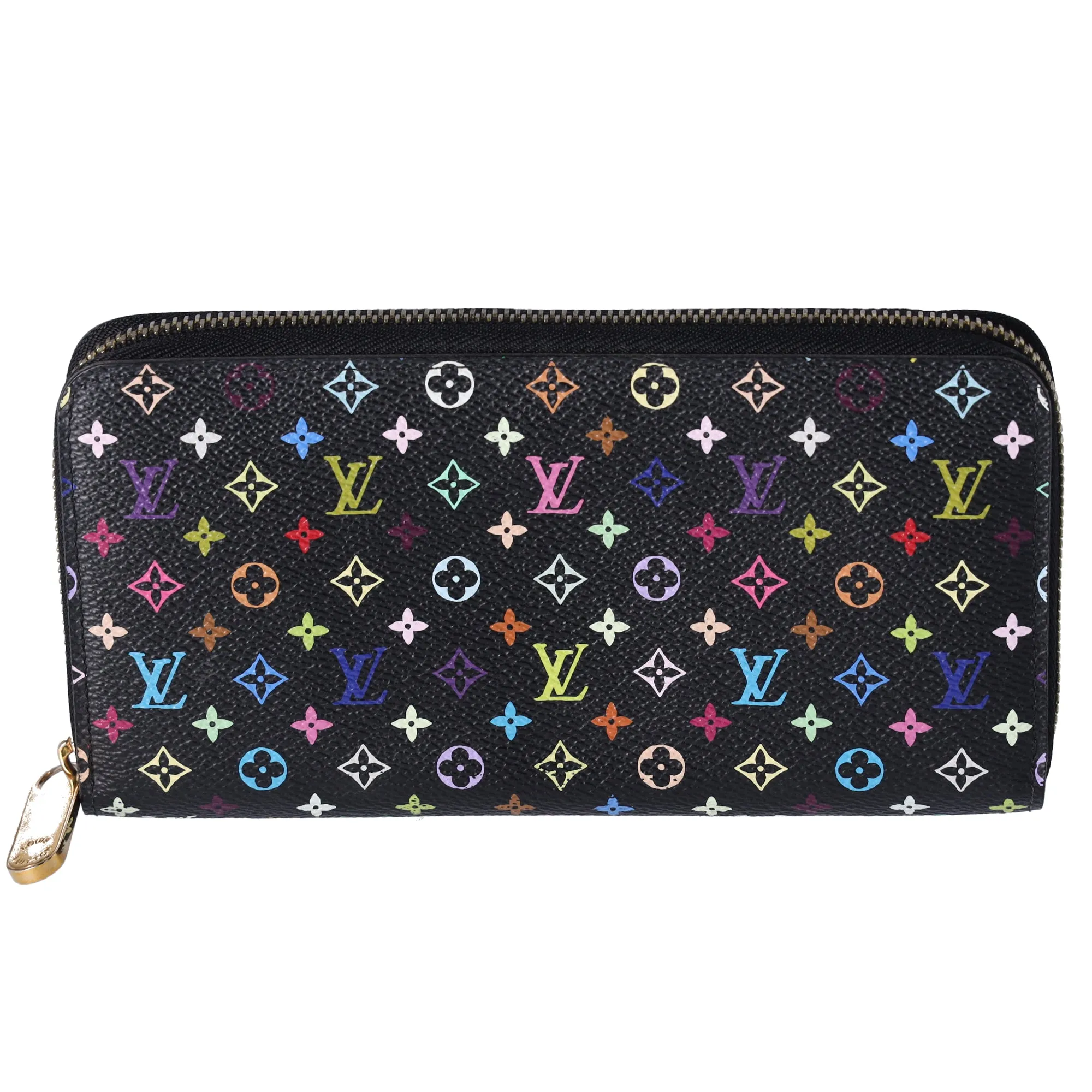 Louis Vuitton Murakami Zippy Wallet Monogram Black Multicolor Pink sold by Gaby's Bags
