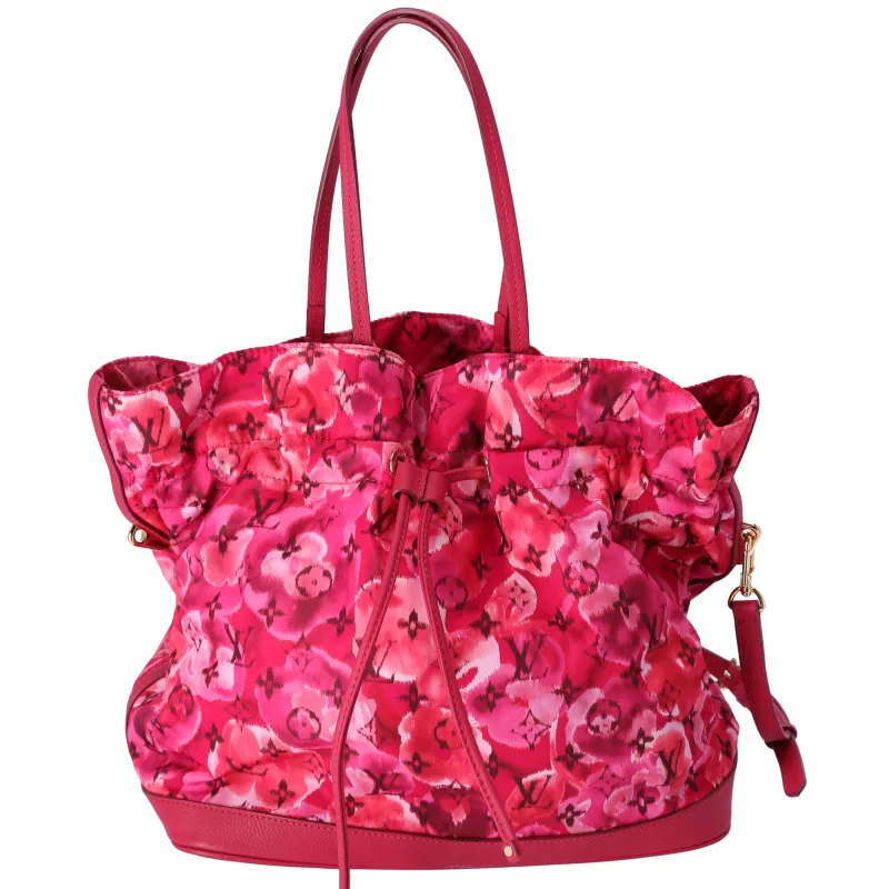 Louis Vuitton Noefull MM Tote Nylon Monogram Ikat Rose Indian Pink sold by Gaby's Bags