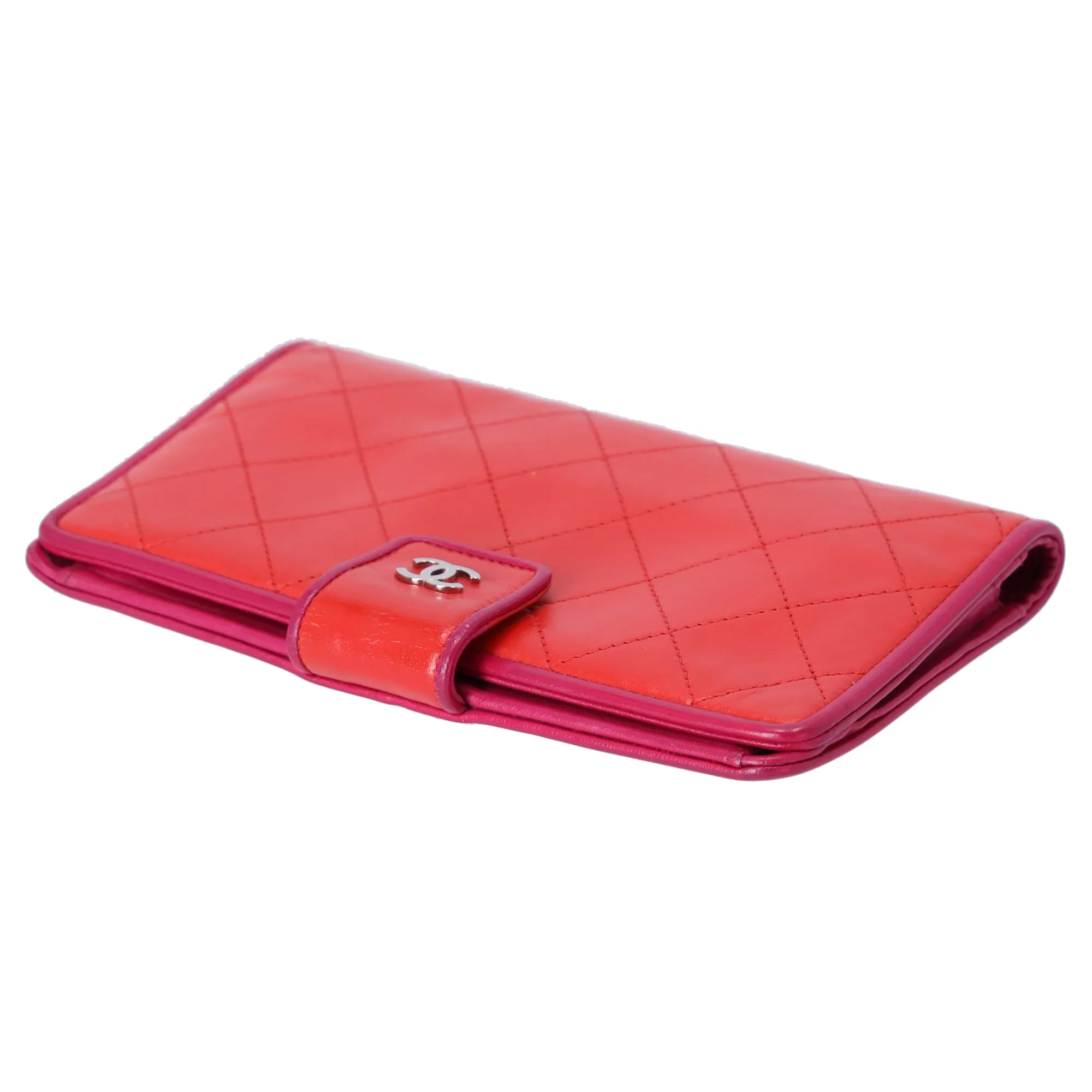 CHANEL Matelasse Long Bifold Wallet Red Pink Leather sold by Gaby's Bags product image thumbnail 3
