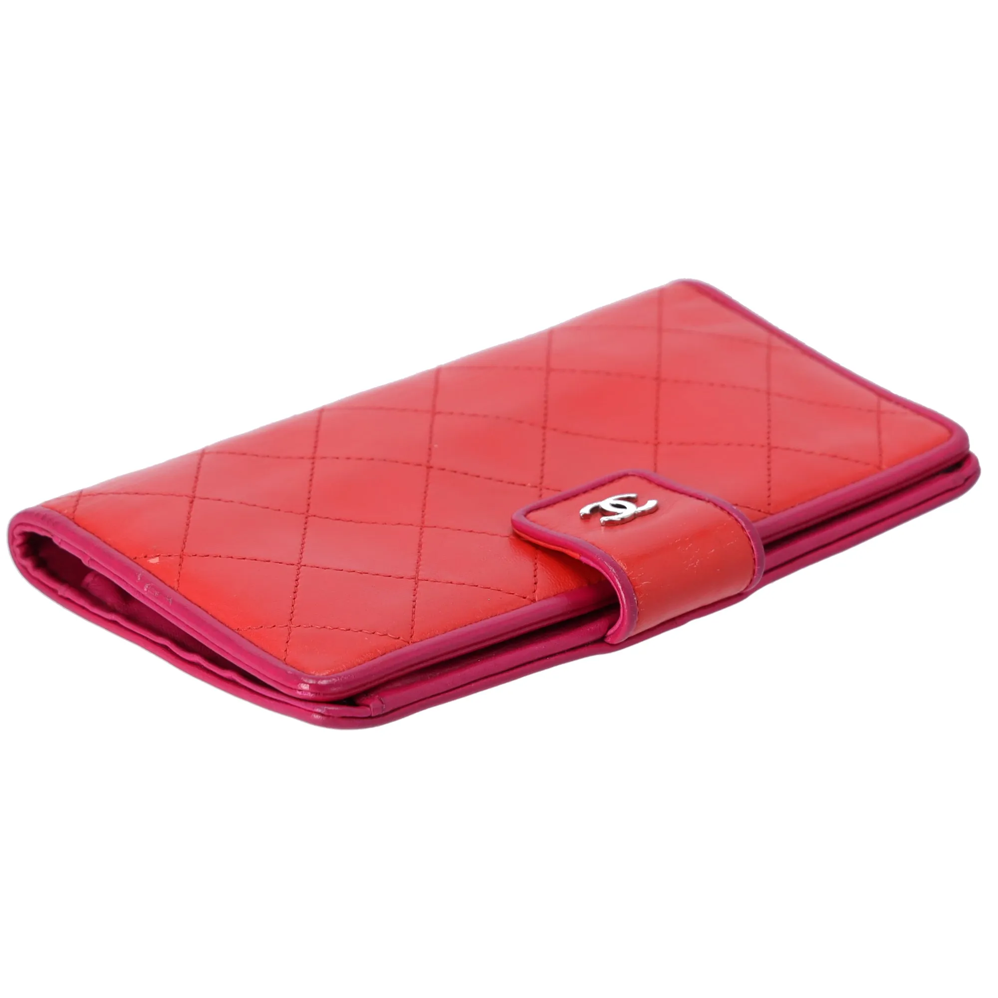 CHANEL Matelasse Long Bifold Wallet Red Pink Leather sold by Gaby's Bags product image thumbnail 4