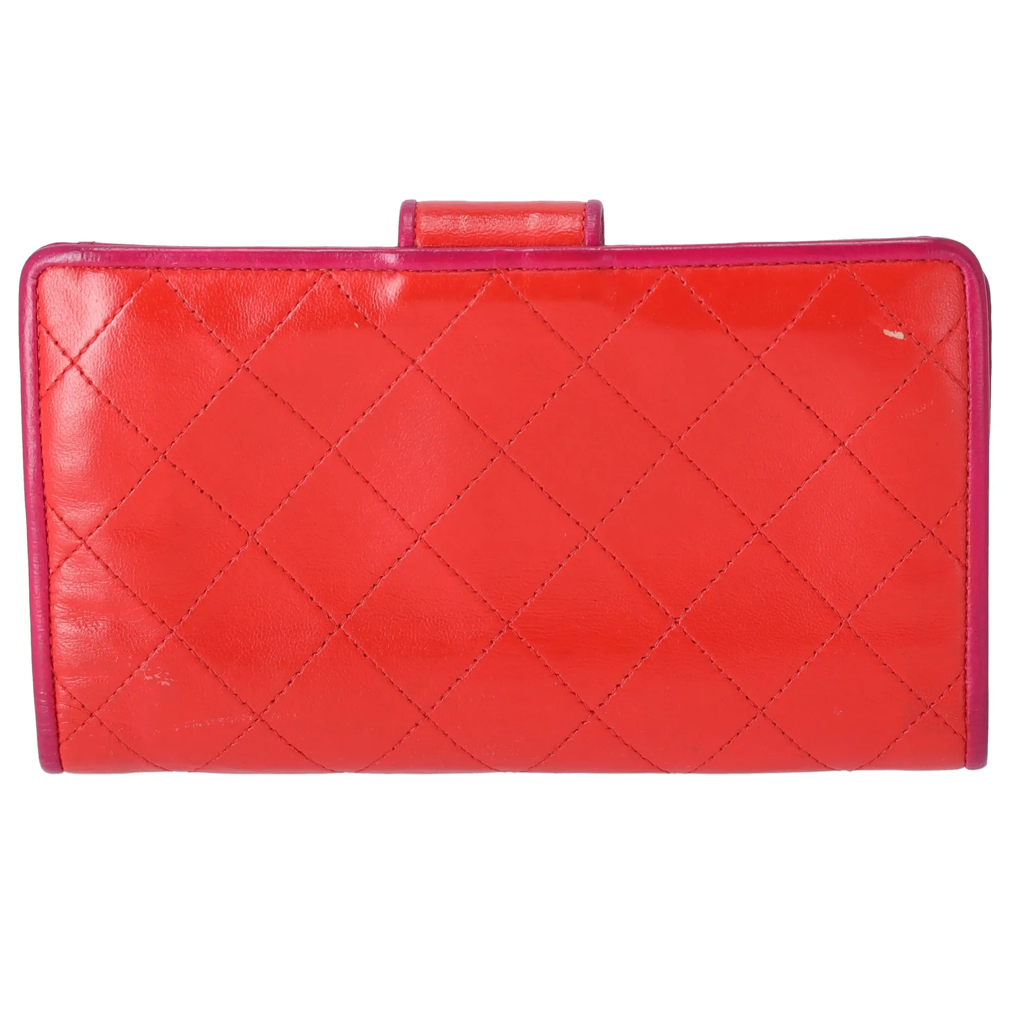 CHANEL Matelasse Long Bifold Wallet Red Pink Leather sold by Gaby's Bags product image thumbnail 2