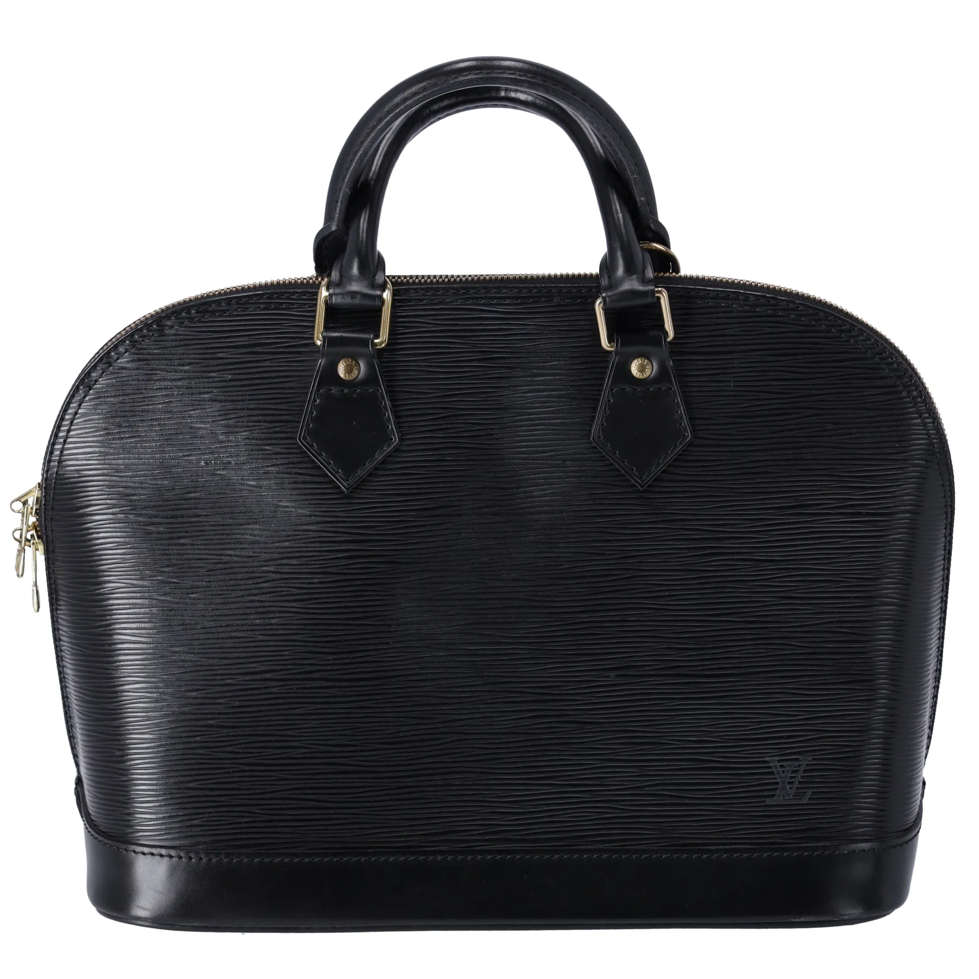 Louis Vuitton Alma Epi Dome Satchel Handbag M52142 Noir Black sold by Gaby's Bags