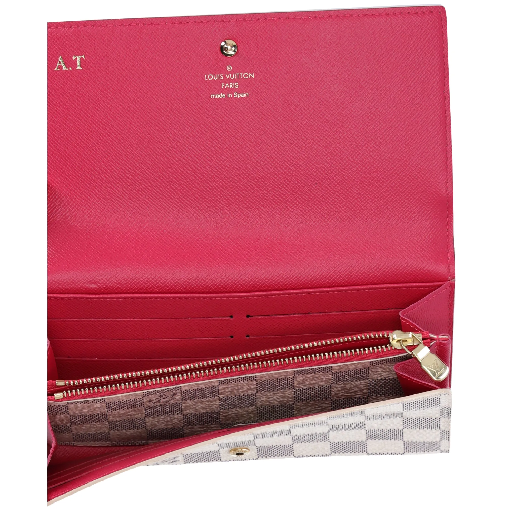 Louis Vuitton Sarah Wallet Monogram Vivienne Fuchsia Pink Damier Azur sold by Gaby's Bags product image thumbnail 5
