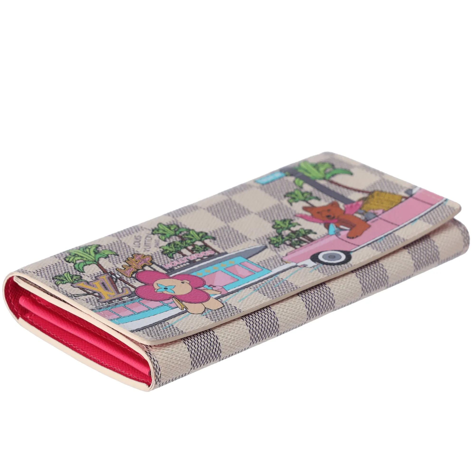 Louis Vuitton Sarah Wallet Monogram Vivienne Fuchsia Pink Damier Azur sold by Gaby's Bags product image thumbnail 3