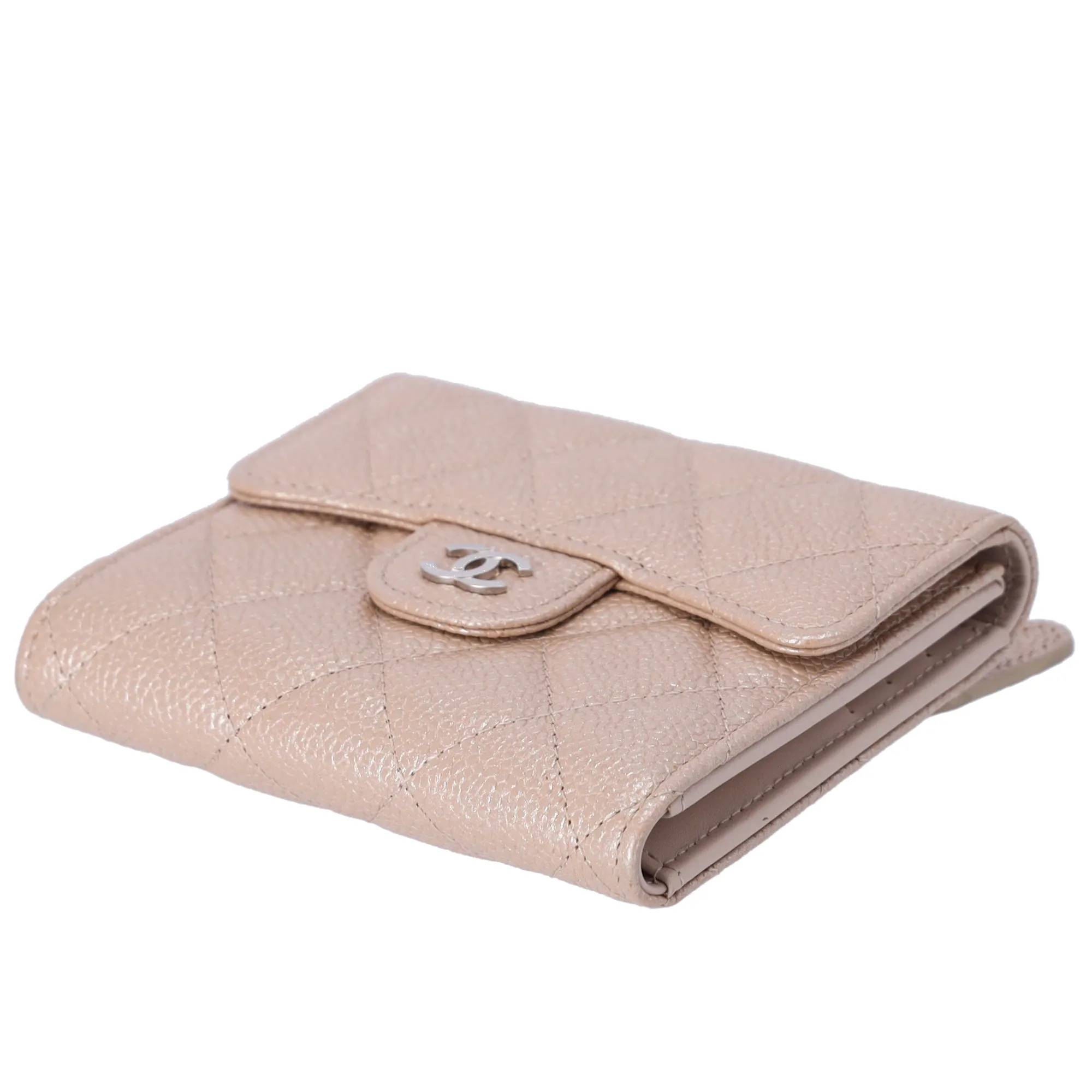 CHANEL Matelasse Trifold Wallet A82288 Iridescent Beige Caviar Leather sold by Gaby's Bags product image thumbnail 3