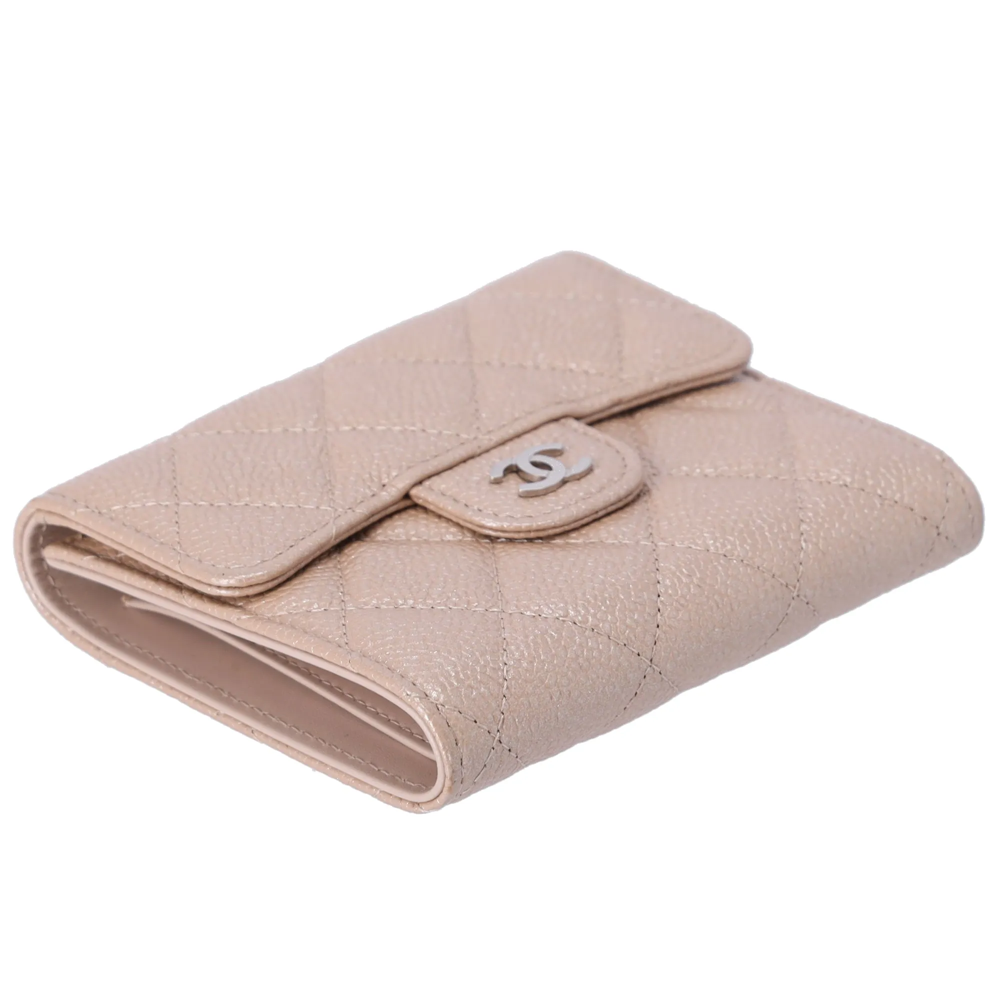 CHANEL Matelasse Trifold Wallet A82288 Iridescent Beige Caviar Leather sold by Gaby's Bags product image thumbnail 4