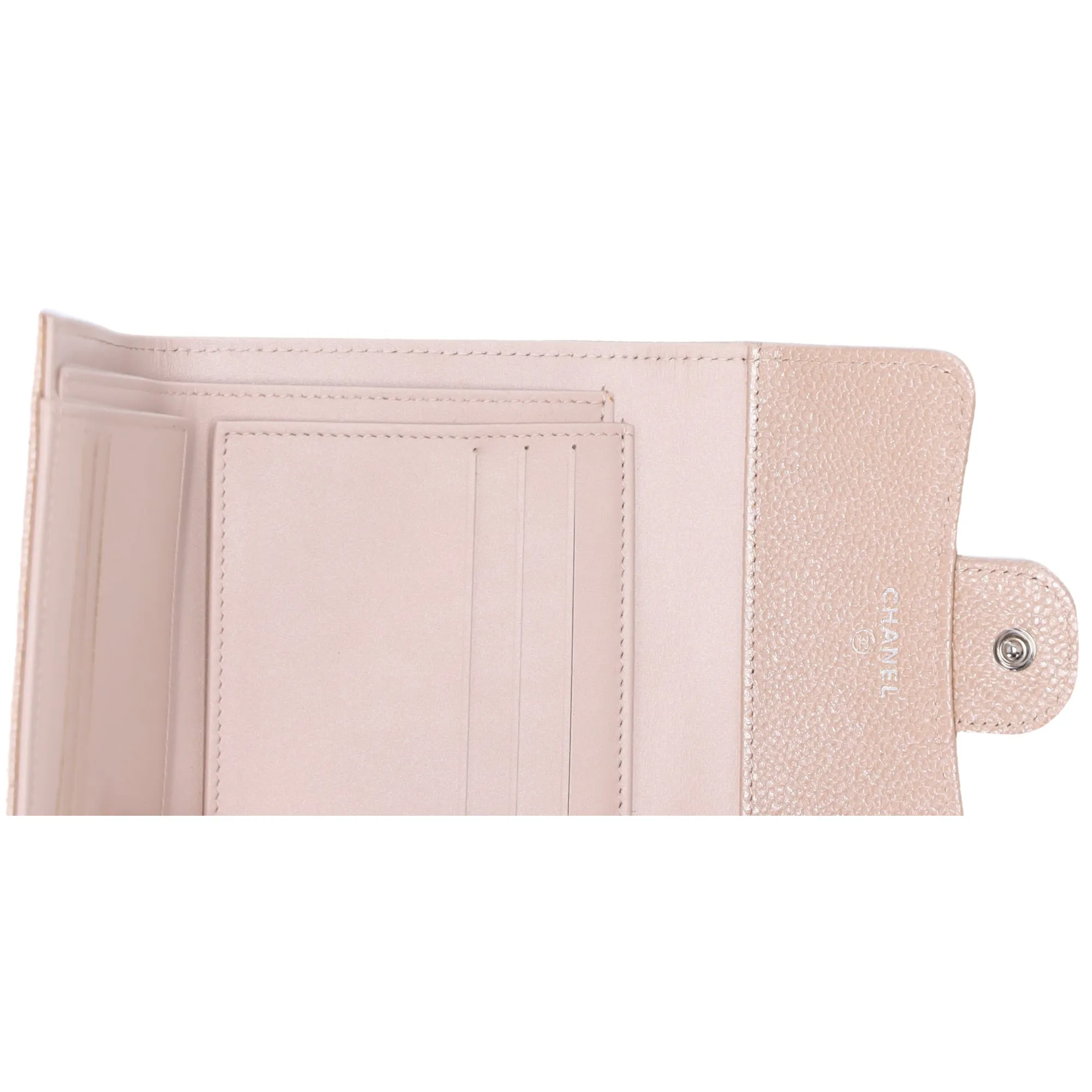 CHANEL Matelasse Trifold Wallet A82288 Iridescent Beige Caviar Leather sold by Gaby's Bags product image thumbnail 5