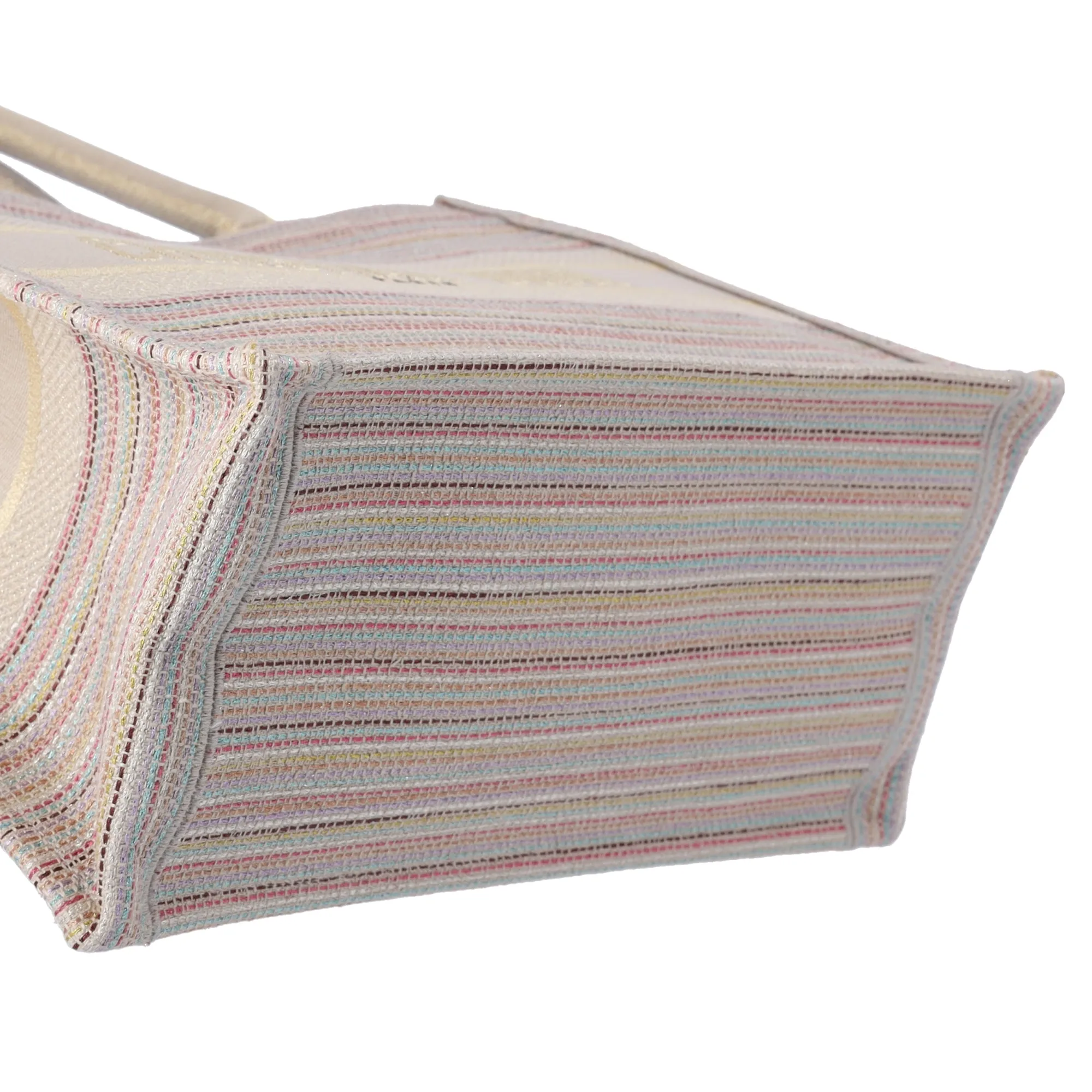 Christian Dior Medium Book Tote Canvas Embroidered Stripes Beige Multicolor sold by Gaby's Bags product image thumbnail 5