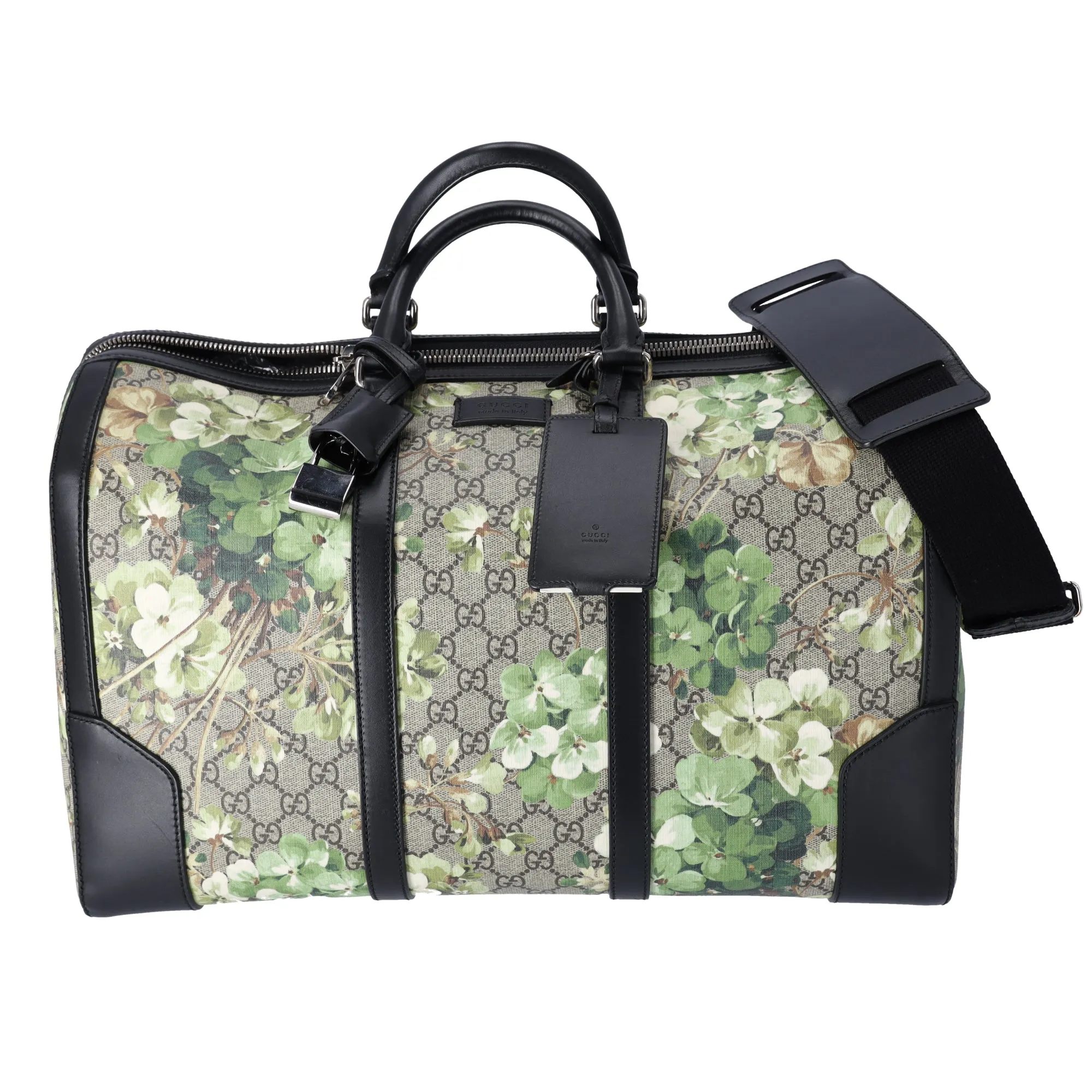 GUCCI GG Plus GG Supreme Boston Bag 406380 Beige Khaki Floral sold by Gaby's Bags