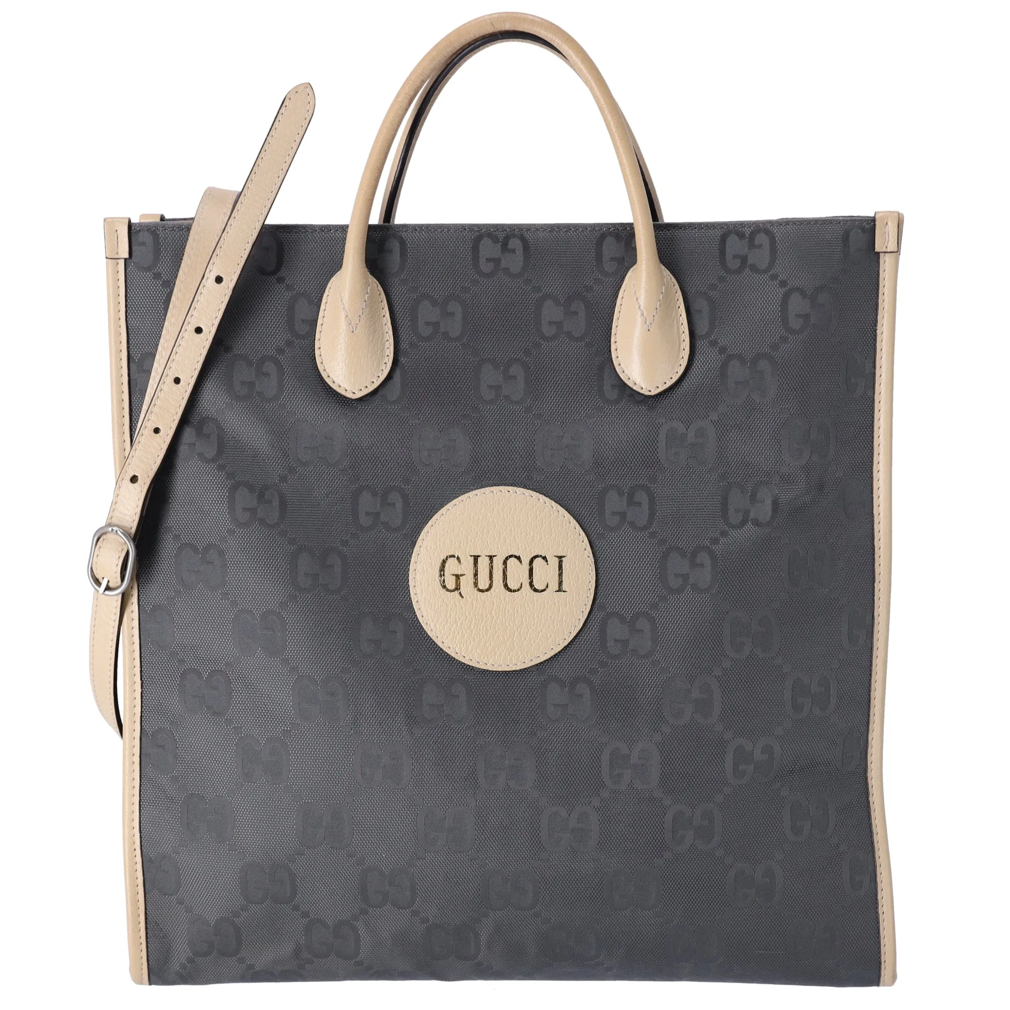 GUCCI Off The Grid Tote Bag 630355 Dark Gray Beige PVC Leather sold by Gaby's Bags