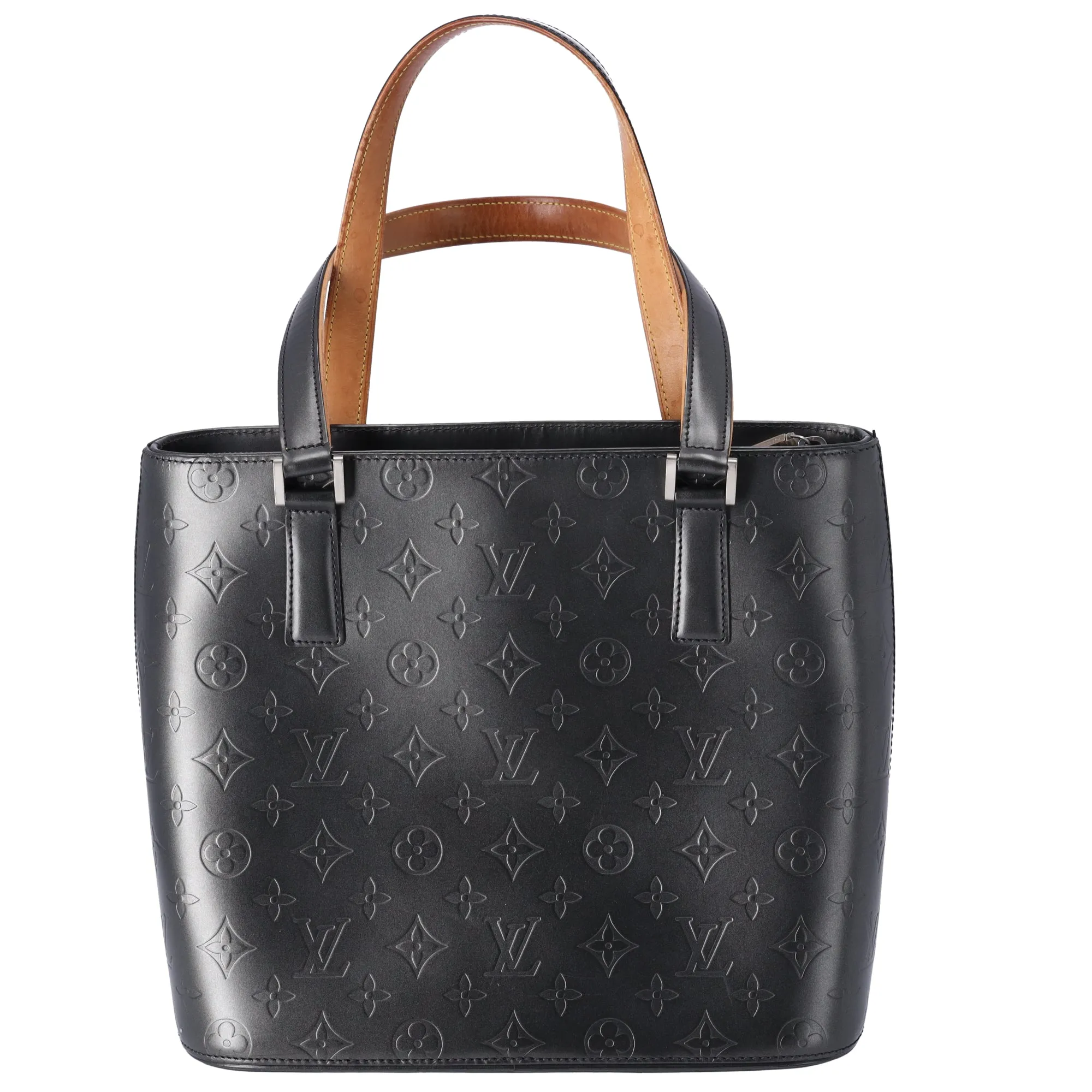 Louis Vuitton Stockton Monogram Mat Tote Bag M55112 Noir Calf sold by Gaby's Bags