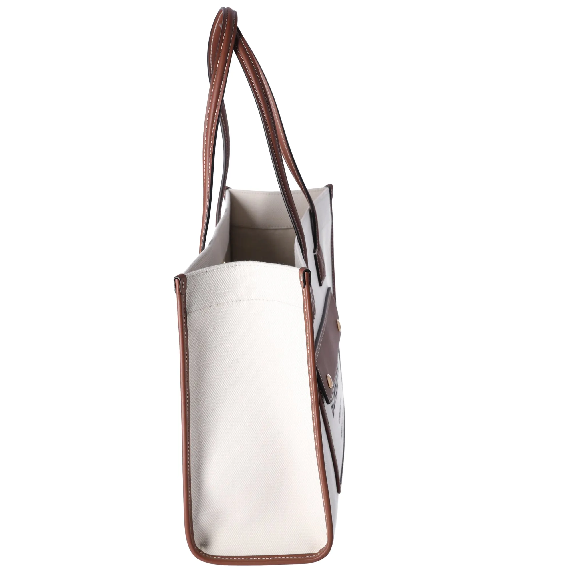 Burberry Small Freya Tote Tote Bag 8044138 Cream Brown Canvas Leather sold by Gaby's Bags product image thumbnail 4