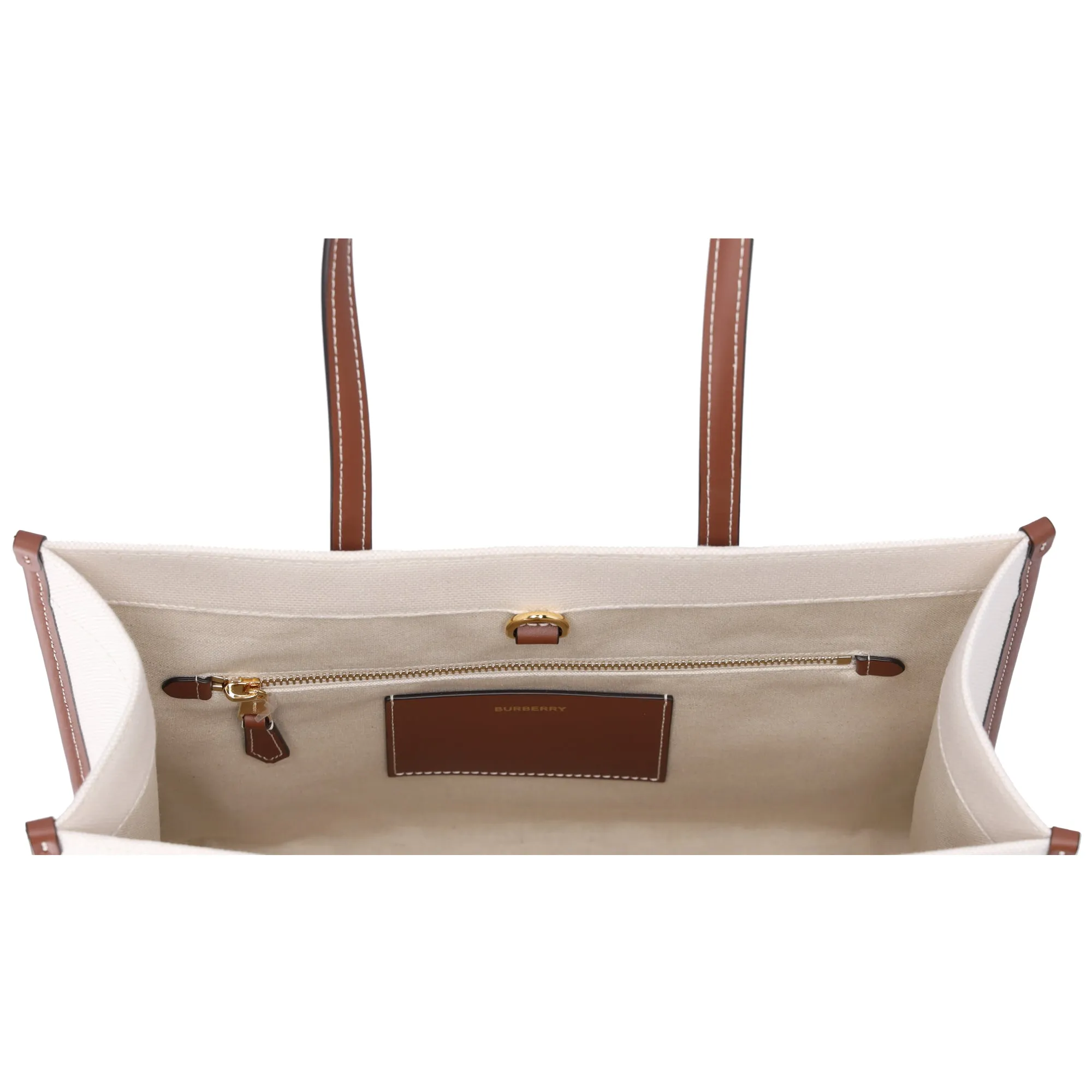 Burberry Small Freya Tote Tote Bag 8044138 Cream Brown Canvas Leather sold by Gaby's Bags product image thumbnail 5