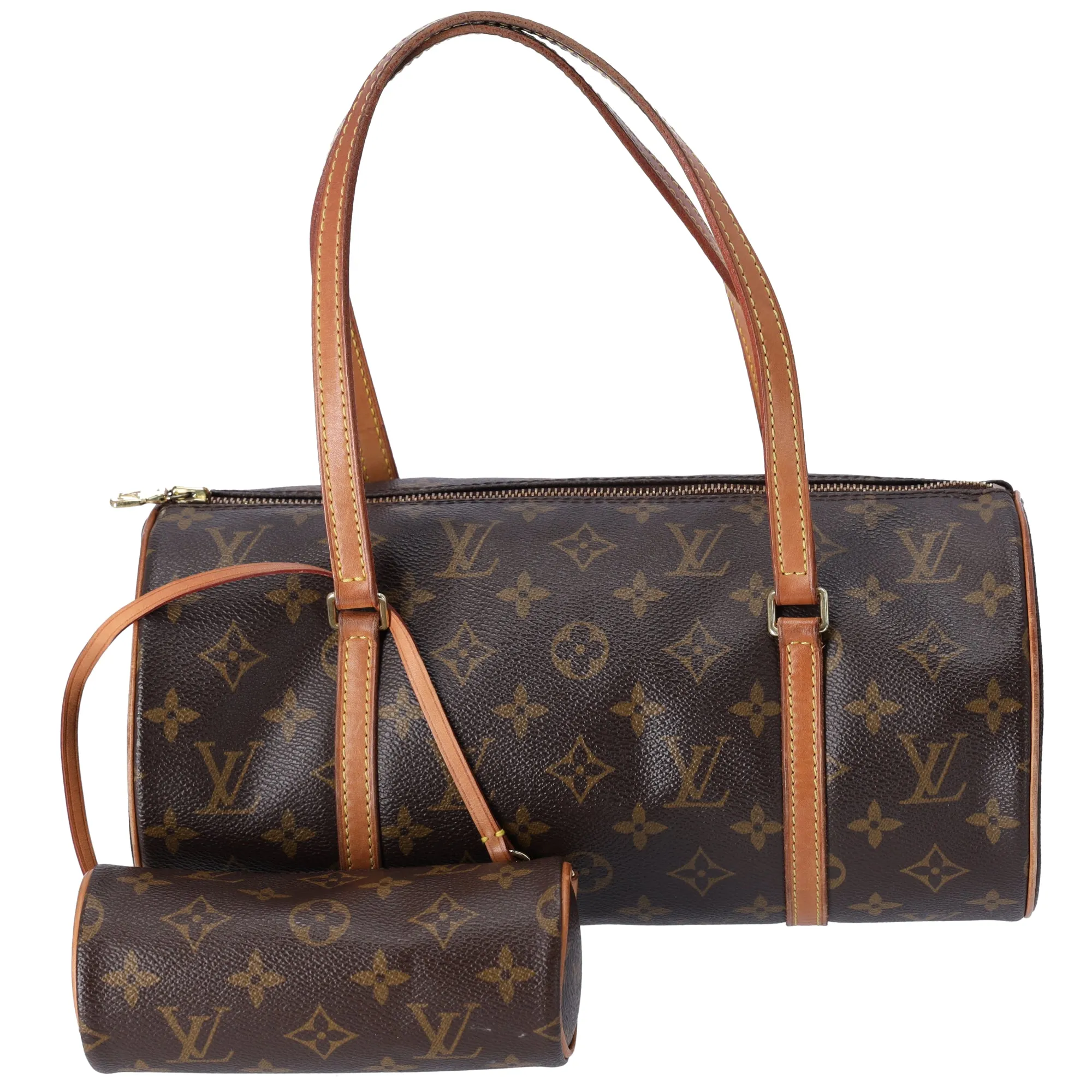Louis Vuitton Papillon 30 Monogram Cylinder Handbag M51385 + Pouch sold by Gaby's Bags