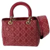 Christian Dior Lady Dior Medium Bag Handbag Red Leather Studded sold by Gaby's Bags