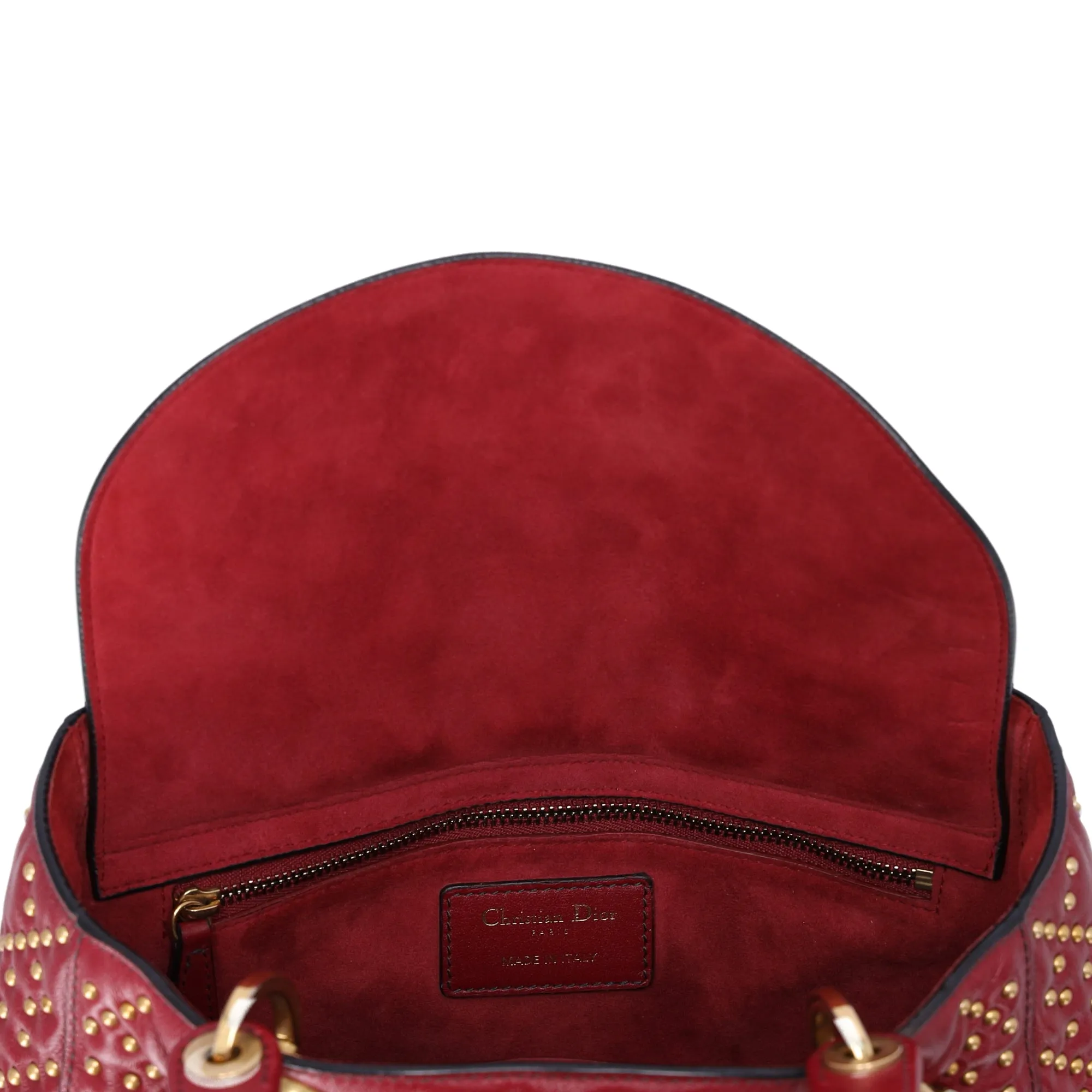 Christian Dior Lady Dior Medium Bag Handbag Red Leather Studded sold by Gaby's Bags product image thumbnail 5