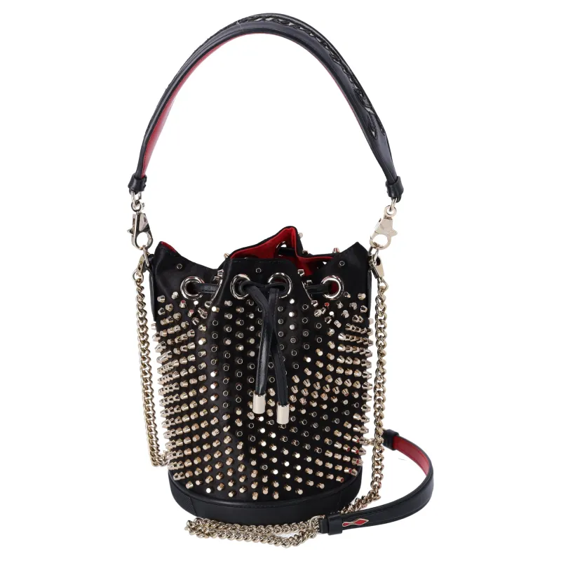 Christian Louboutin Marie Jane Bucket Loubirun Spikes Shoulder Bag sold by Gaby's Bags
