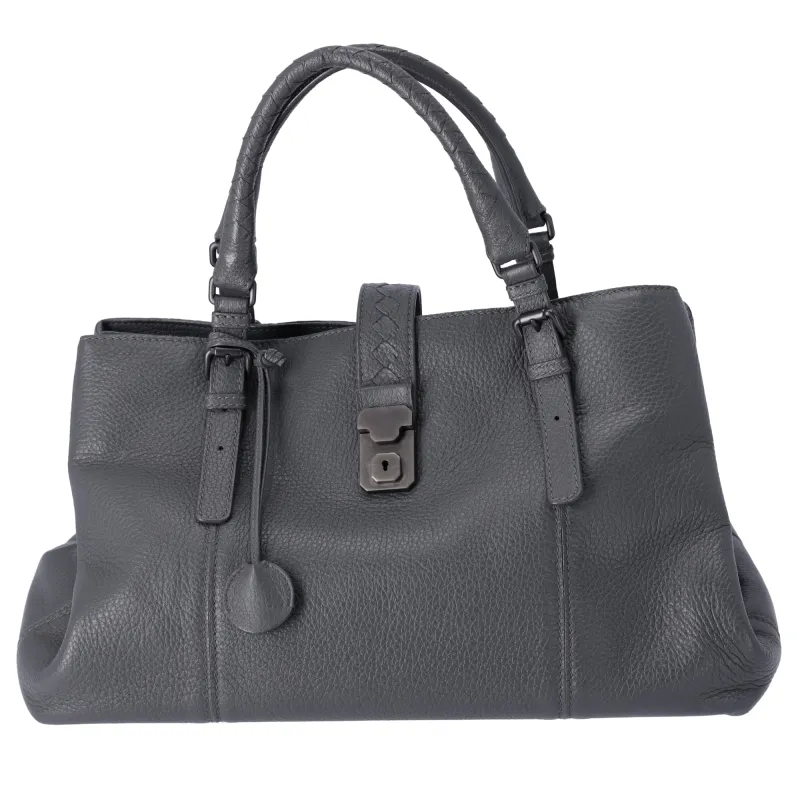 Bottega Veneta Rome Large Handbag Dark Gray Leather sold by Gaby's Bags