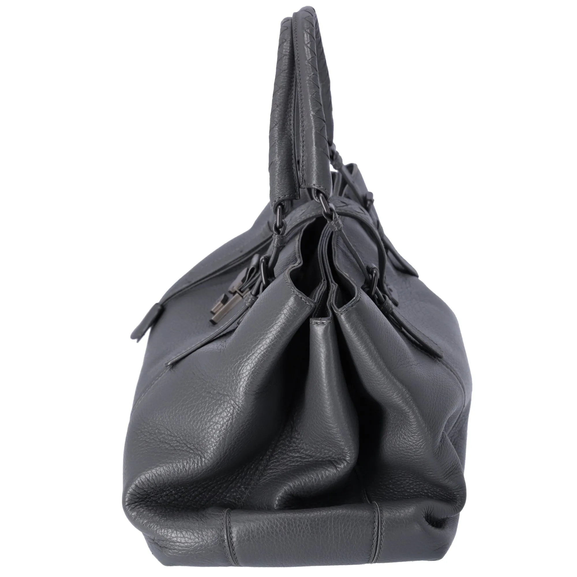 Bottega Veneta Rome Large Handbag Dark Gray Leather sold by Gaby's Bags product image thumbnail 4