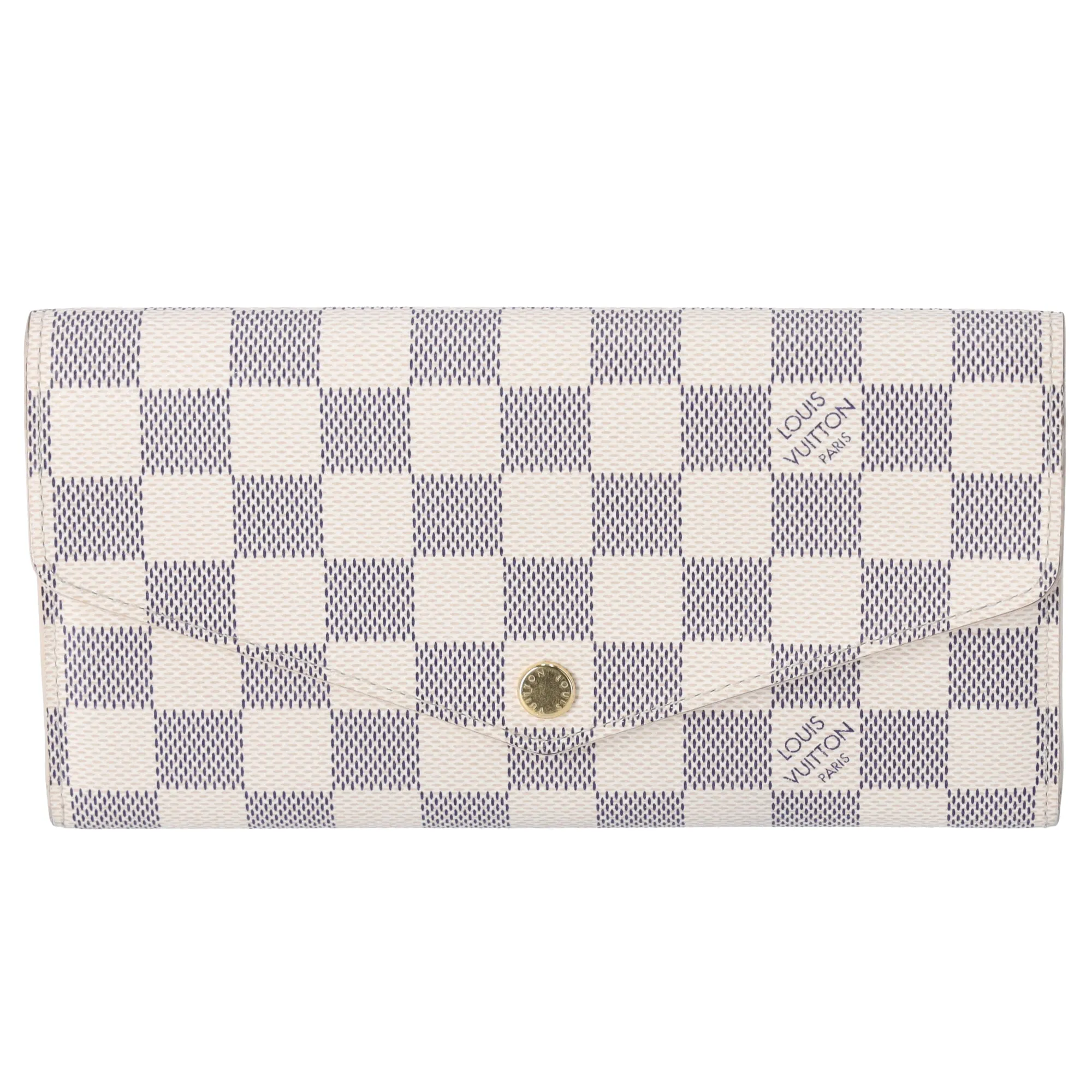 Louis Vuitton Sarah Long Wallet N63208 Azur Damier Canvas sold by Gaby's Bags