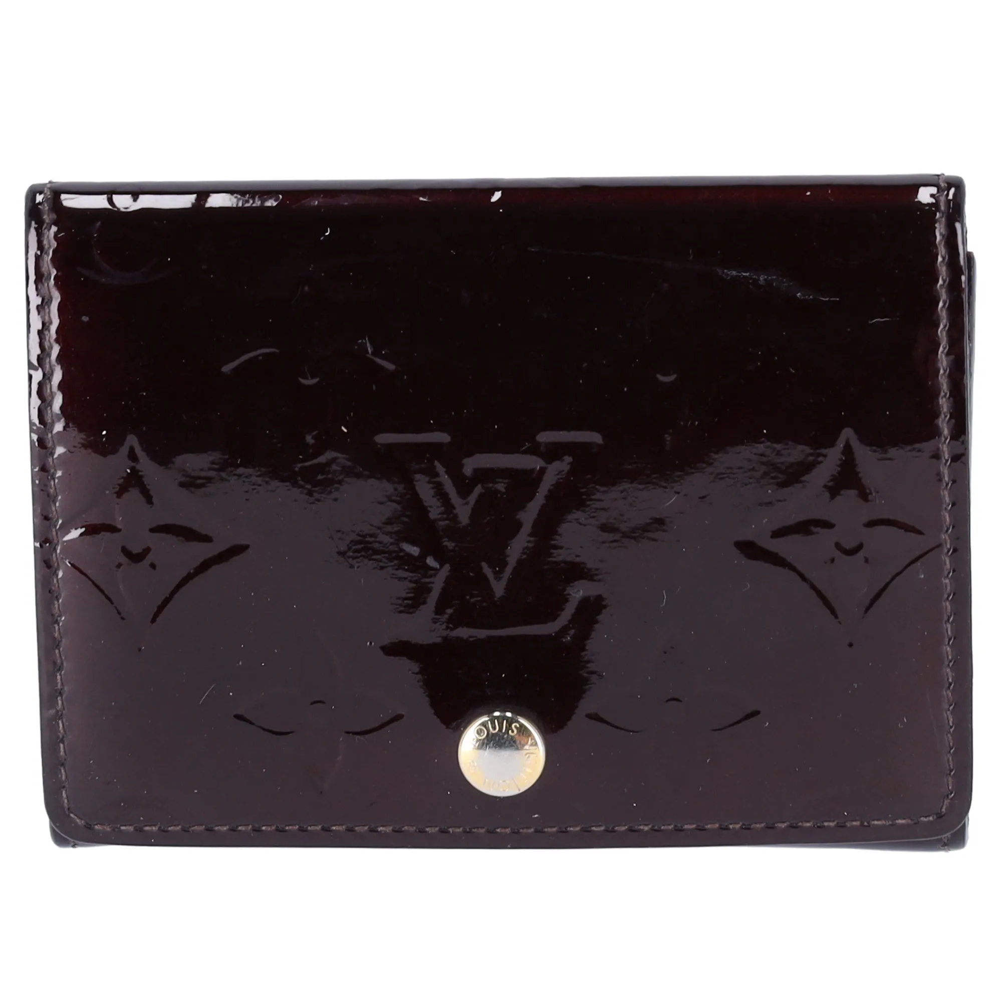 Louis Vuitton Monogram Vernis Business Card Holder M91409 Amarante sold by Gaby's Bags