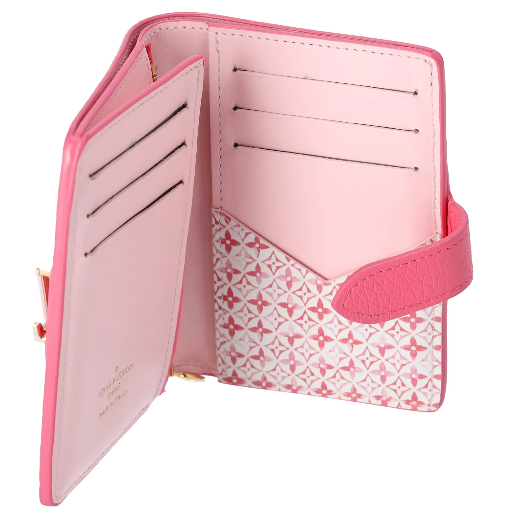Louis Vuitton Capucines Vertical Bifold Wallet Rose Dragon Fruit Pink sold by Gaby's Bags product image thumbnail 5