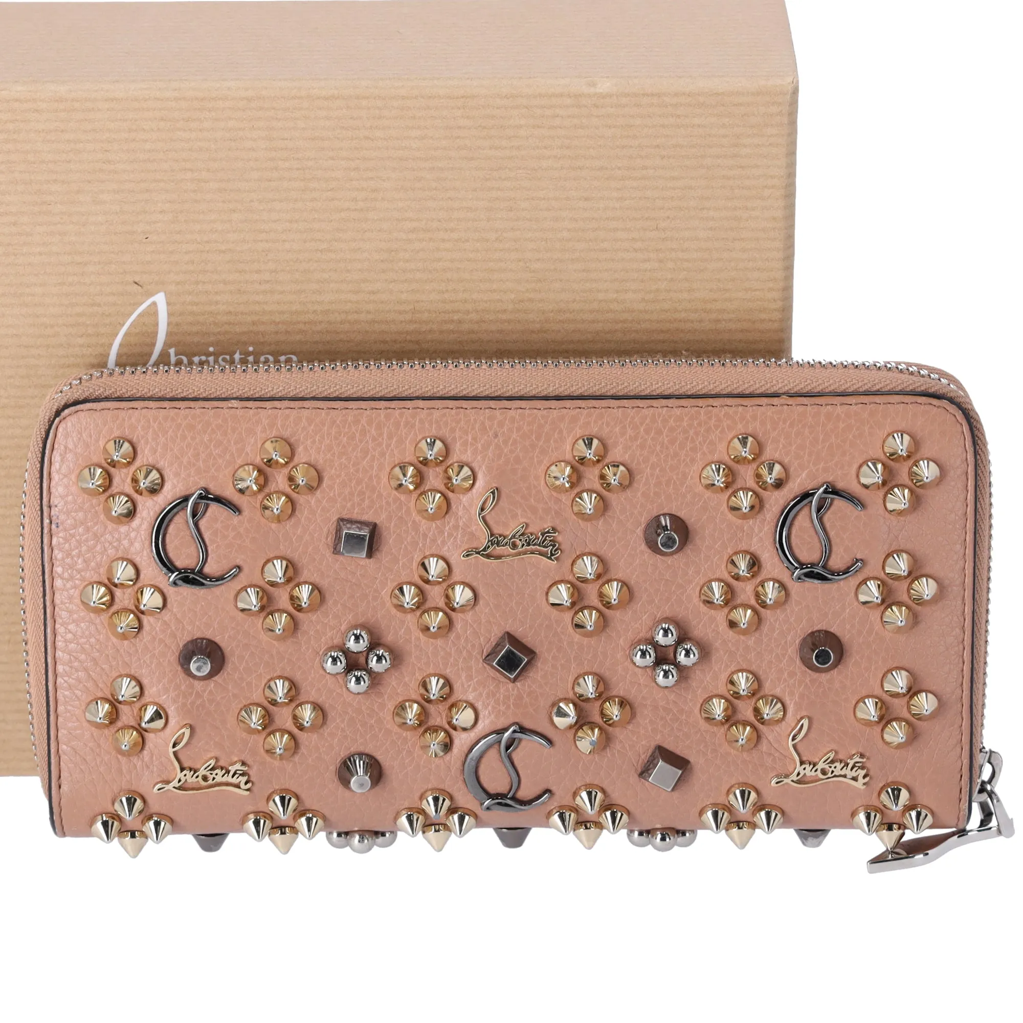 Christian Louboutin Panettone Long Wallet 31752245271 Beige Gold Silver Leather sold by Gaby's Bags product image thumbnail 2