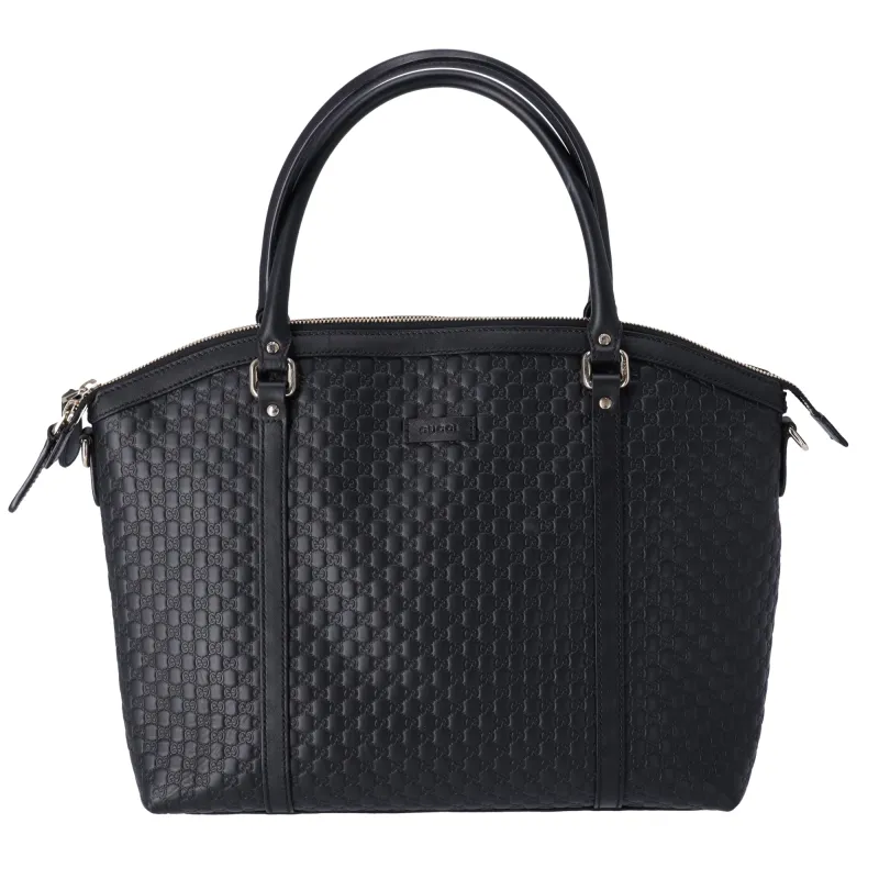 GUCCI Micro Guccissima Tote Bag 449657 Black Leather sold by Gaby's Bags