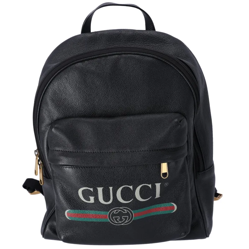 GUCCI Vintage Logo Backpack 547834 Black Leather sold by Gaby's Bags