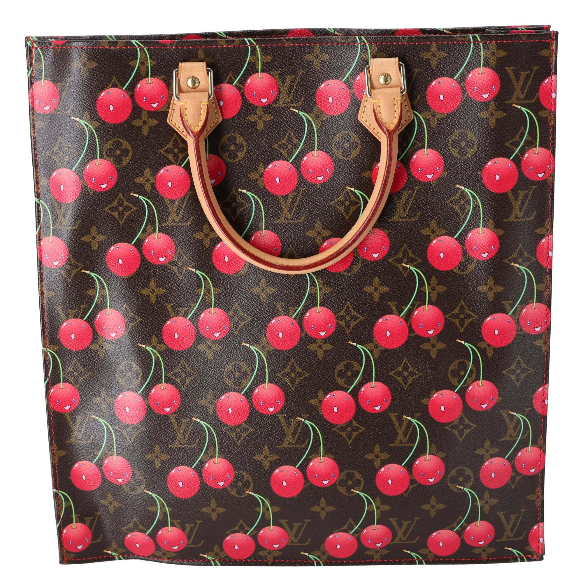 Louis Vuitton x Murakami Sac Plat Monogram Cherry Tote Bag M95010 Leather sold by Gaby's Bags product image thumbnail 2