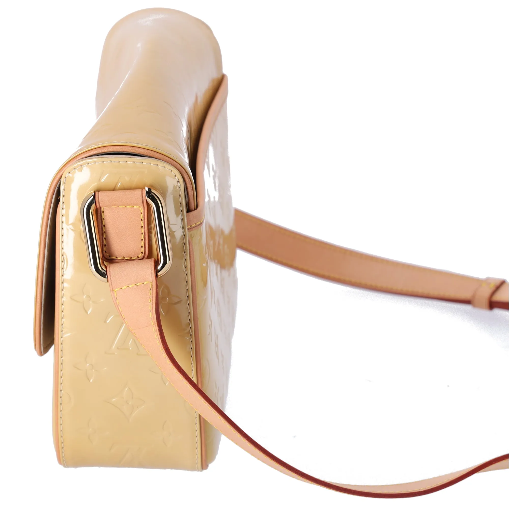 Louis Vuitton Christie GM Monogram Vernis Shoulder Bag M91147 Soft Beige sold by Gaby's Bags product image thumbnail 4