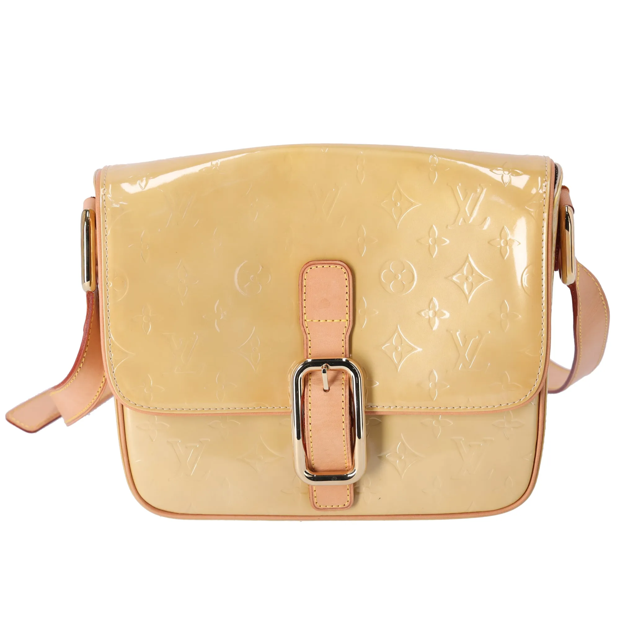 Louis Vuitton Christie GM Monogram Vernis Shoulder Bag M91147 Soft Beige sold by Gaby's Bags