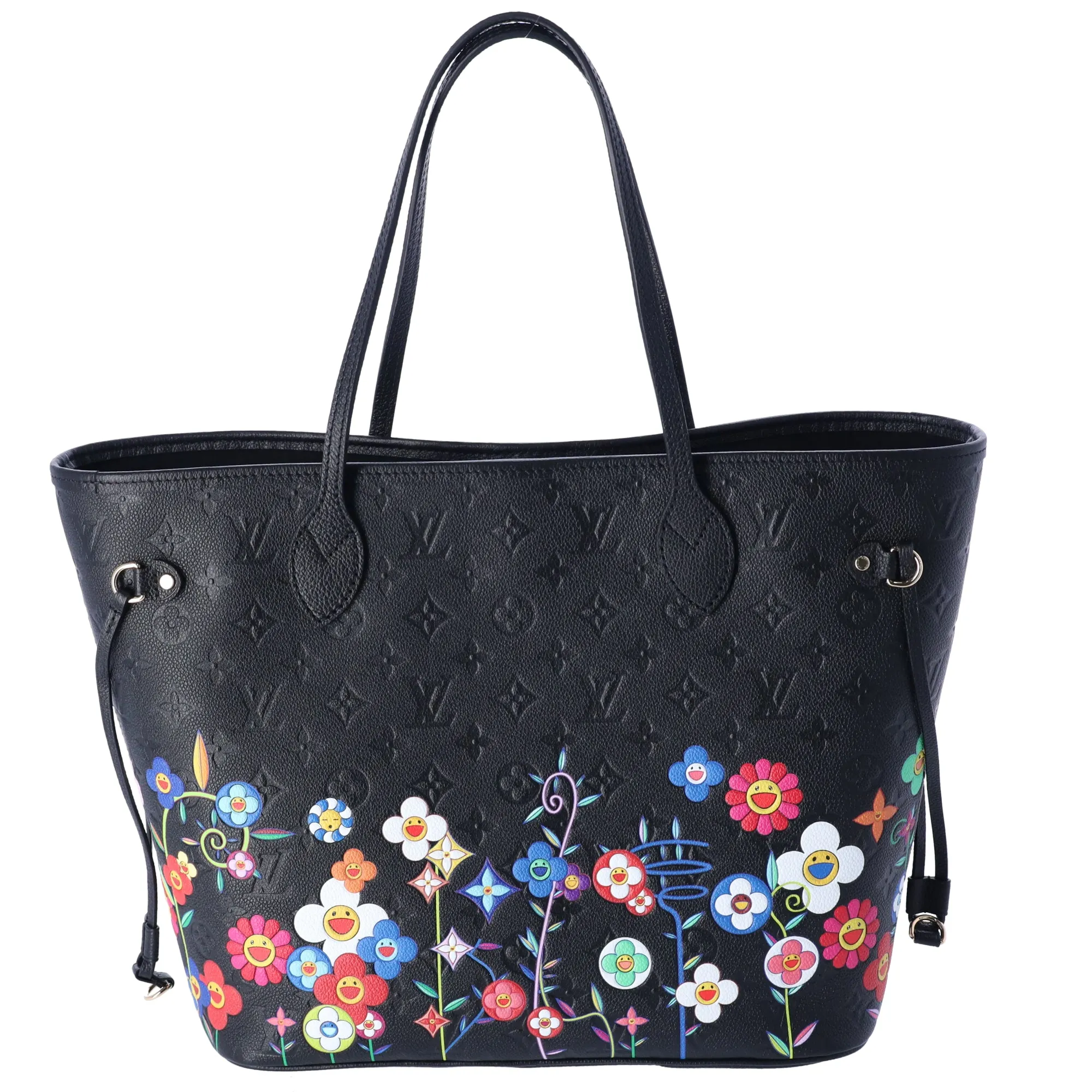 Louis Vuitton x Takashi Murakami Neverfull MM Tote Black Empreinte Flowers sold by Gaby's Bags product image thumbnail 3