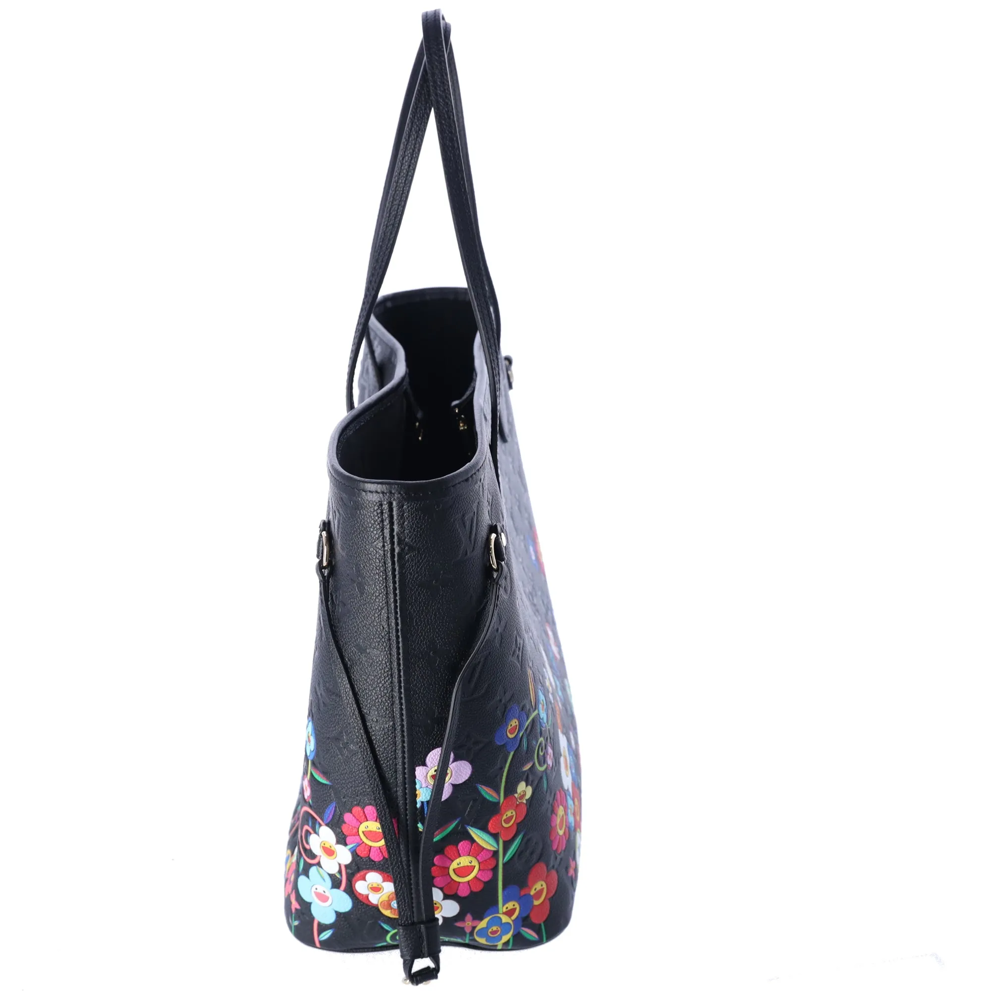 Louis Vuitton x Takashi Murakami Neverfull MM Tote Black Empreinte Flowers sold by Gaby's Bags product image thumbnail 4