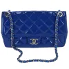CHANEL Single Flap Matelasse Shoulder Bag Blue Patent Leather sold by Gaby's Bags