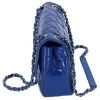 CHANEL Single Flap Matelasse Shoulder Bag Blue Patent Leather sold by Gaby's Bags