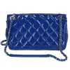 CHANEL Single Flap Matelasse Shoulder Bag Blue Patent Leather sold by Gaby's Bags