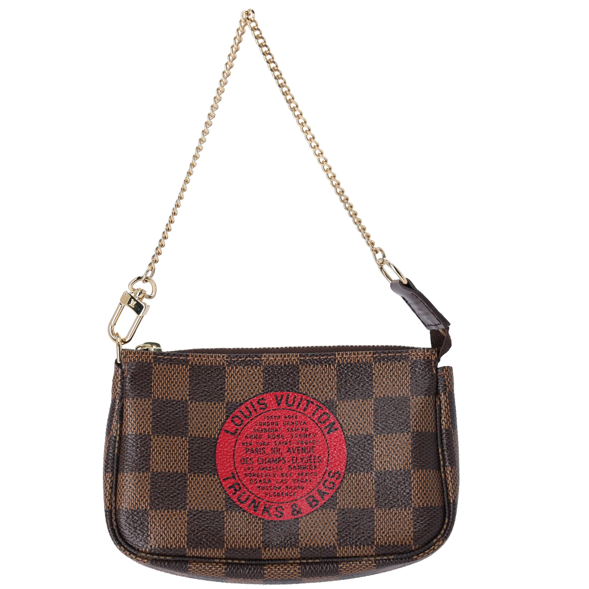 Louis Vuitton Mini Pochette Accessoires Damier Ebene Trunks Handbag N58011 sold by Gaby's Bags