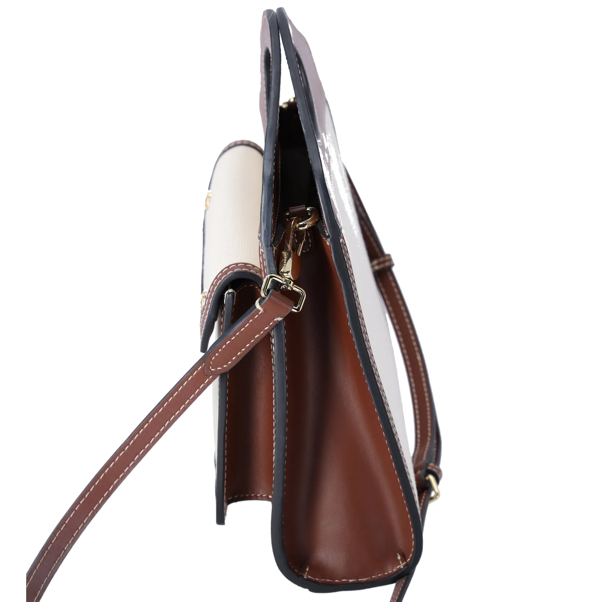 Burberry Mini Pocket Bag Tote Bag Cream Dark Brown Canvas Leather sold by Gaby's Bags product image thumbnail 4