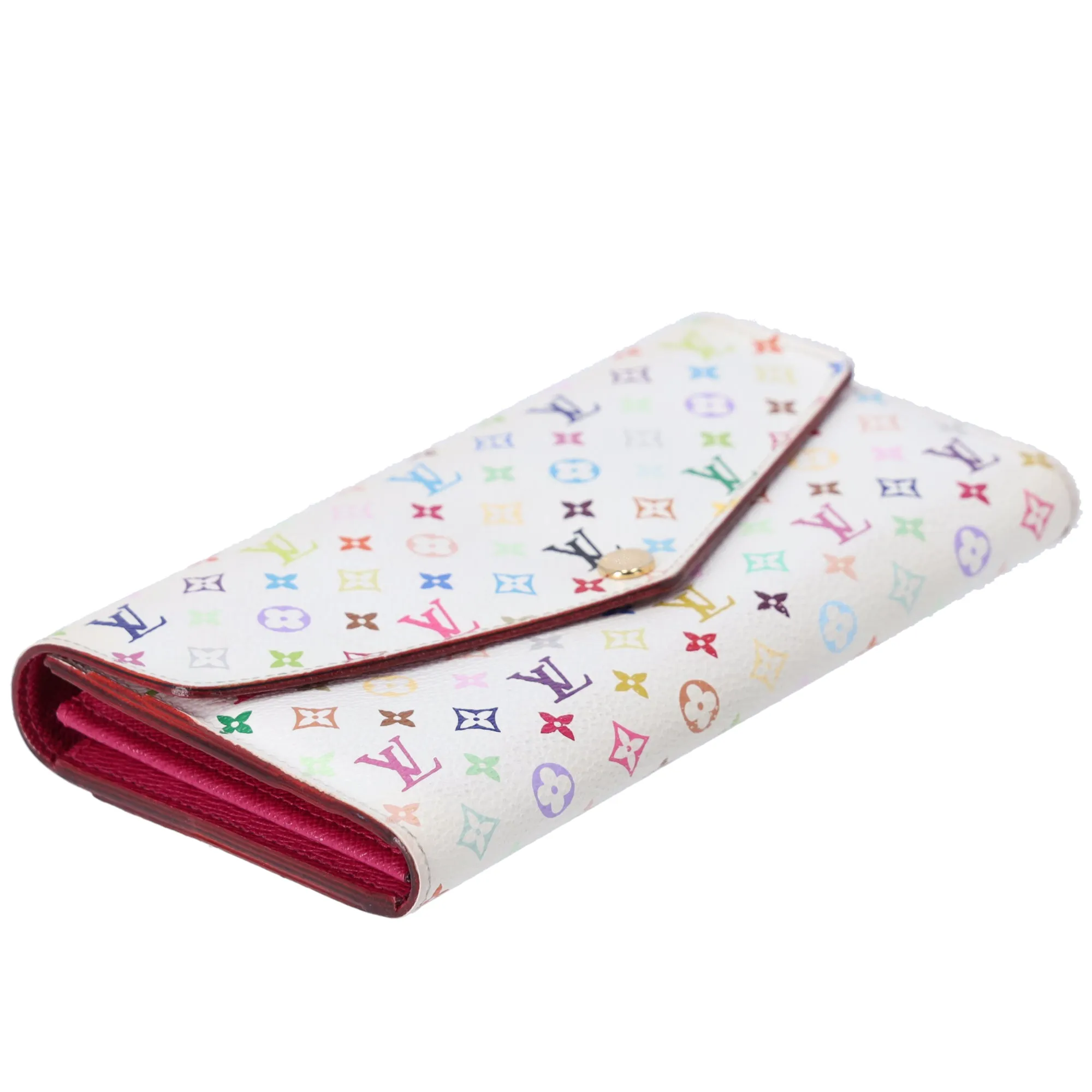 Louis Vuitton x Murakami Sarah Monogram Multicolor Long Wallet M60666 White Pink sold by Gaby's Bags product image thumbnail 4