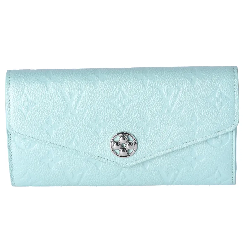 Louis Vuitton Sarah Monogram Empreinte Long Wallet M82174 Light Blue sold by Gaby's Bags