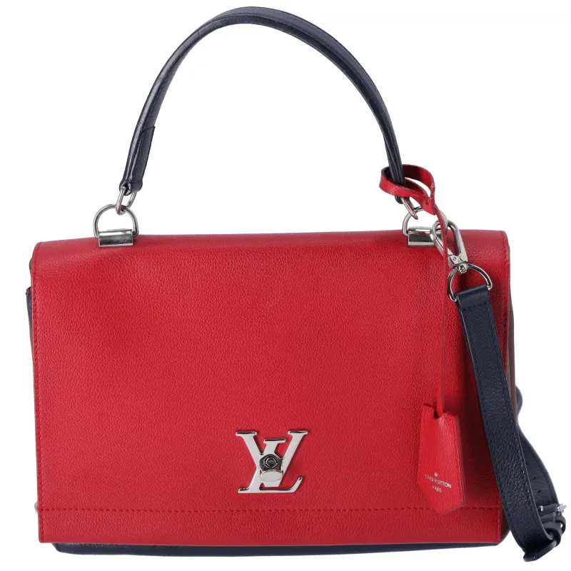 Louis Vuitton Lockme II Handbag M42859 Red Dark Navy Brown Leather sold by Gaby's Bags