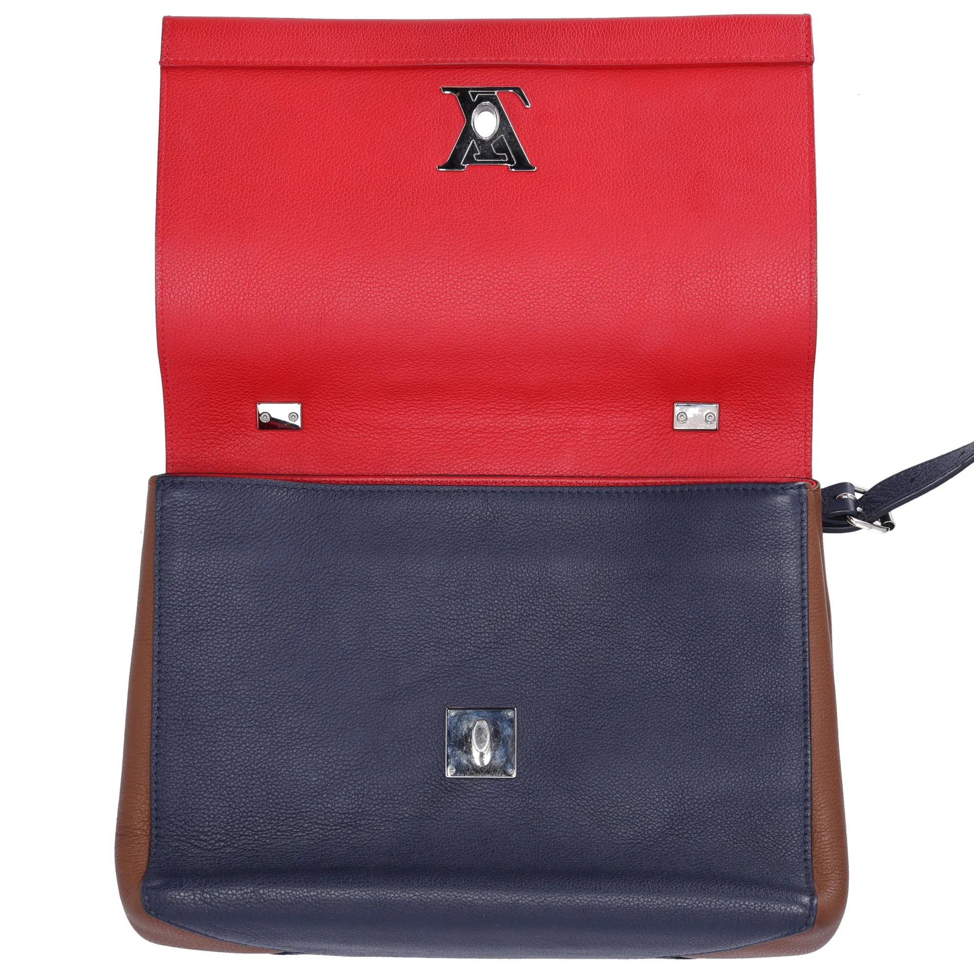 Louis Vuitton Lockme II Handbag M42859 Red Dark Navy Brown Leather sold by Gaby's Bags product image thumbnail 5