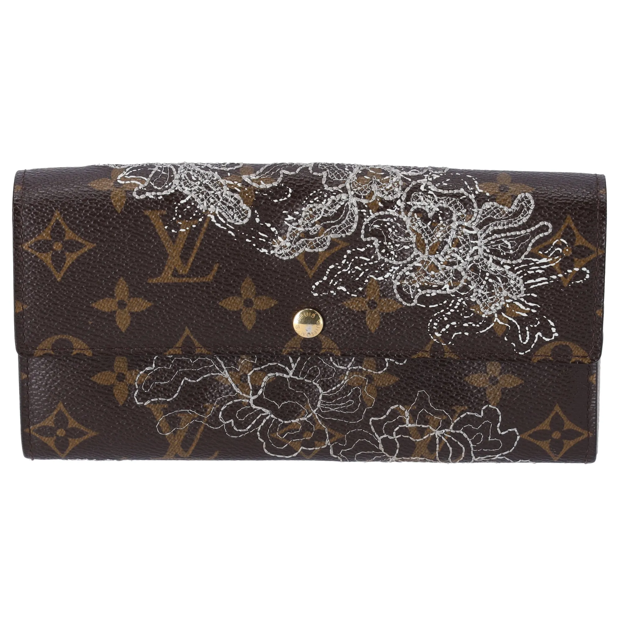 Louis Vuitton Monogram Dentelle Sarah Wallet Brown Silver sold by Gaby's Bags product image thumbnail 2