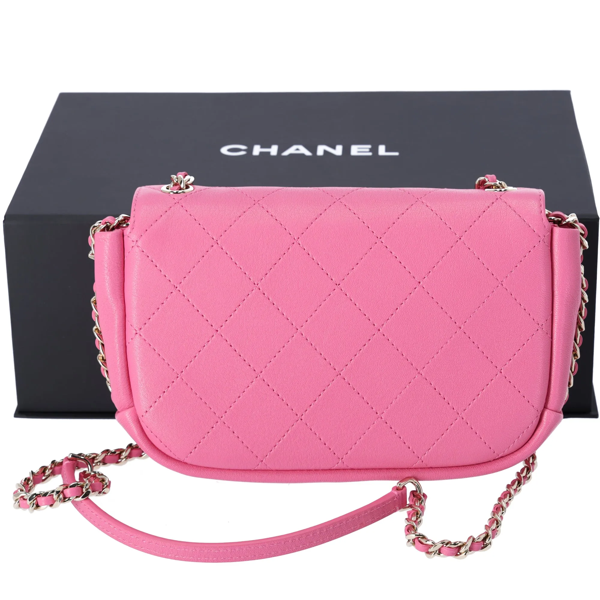 CHANEL Stitched CC Day Flap Bag Pink Lambskin sold by Gaby's Bags product image thumbnail 2