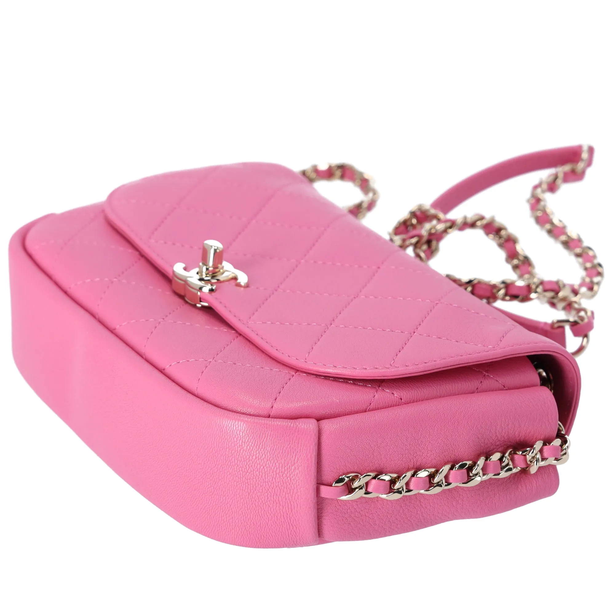CHANEL Stitched CC Day Flap Bag Pink Lambskin sold by Gaby's Bags product image thumbnail 3