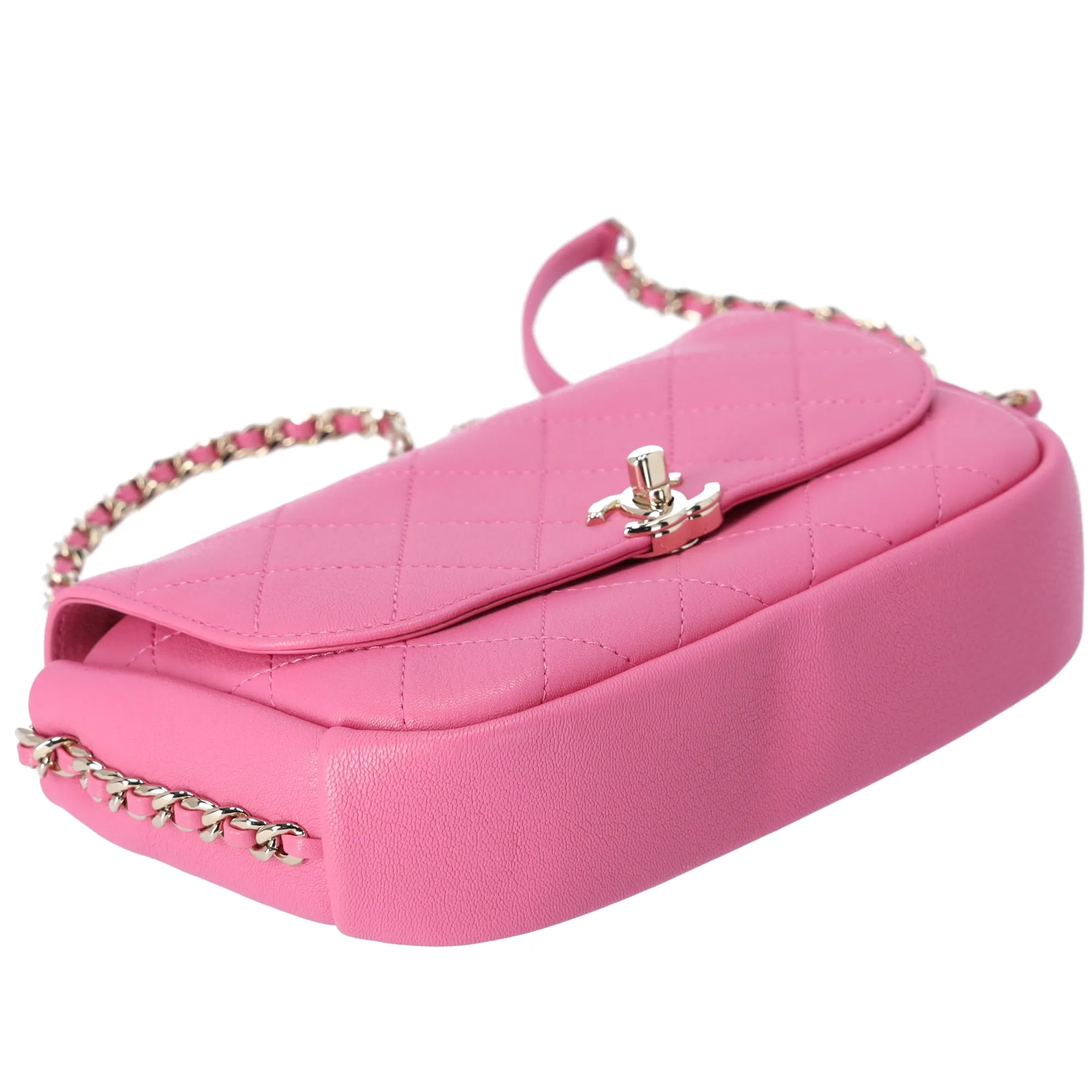 CHANEL Stitched CC Day Flap Bag Pink Lambskin sold by Gaby's Bags product image thumbnail 4