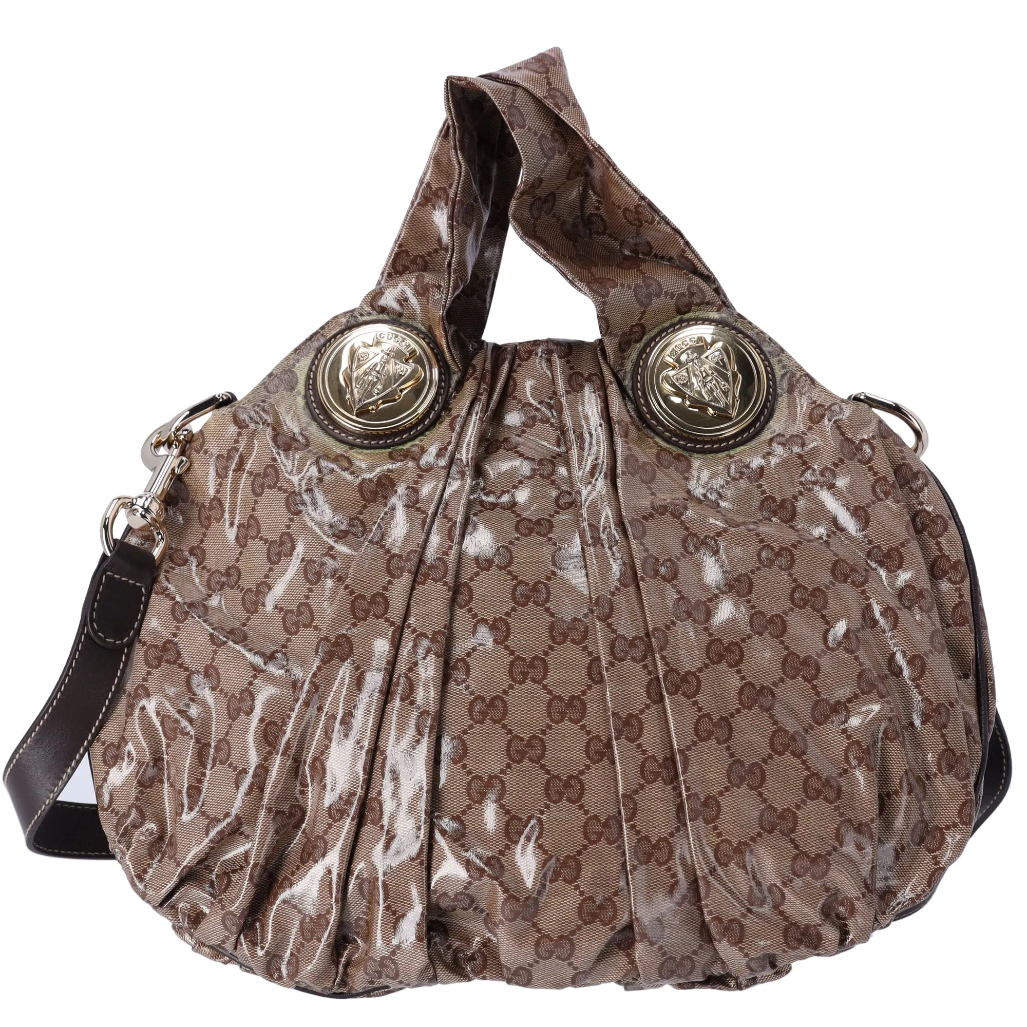 Gucci GG Crystal Small Hysteria Bag Brown Tote Coated Canvas sold by Gaby's Bags